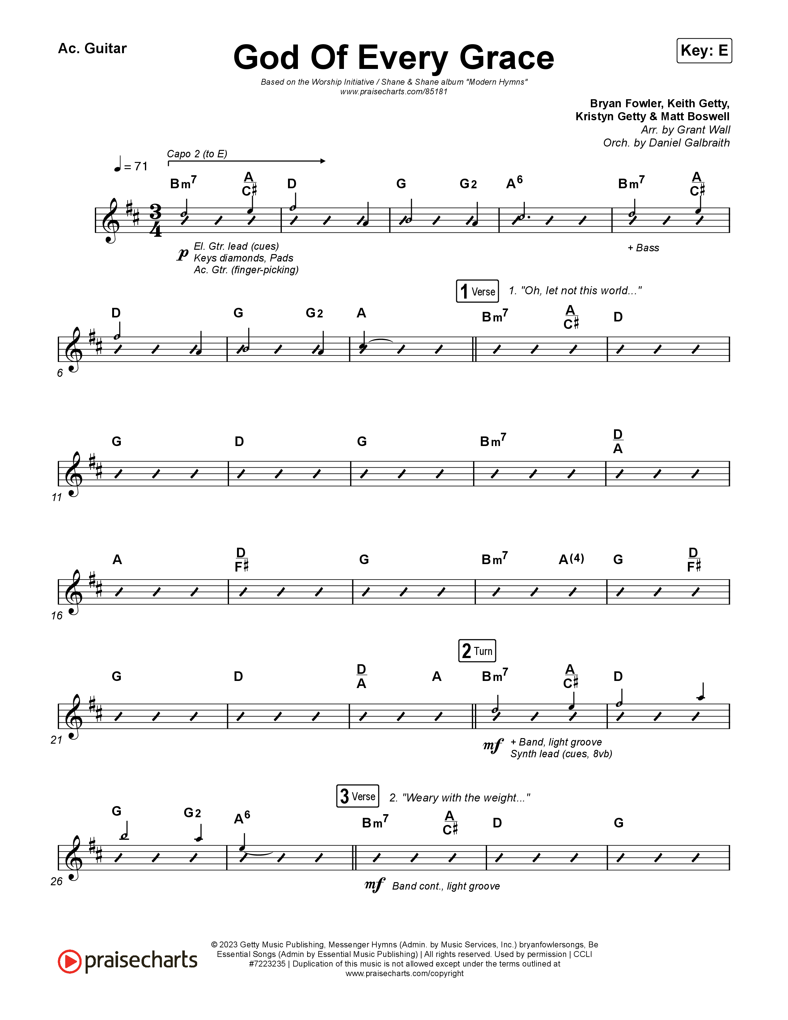 God Of Every Grace Acoustic Guitar (Shane & Shane)