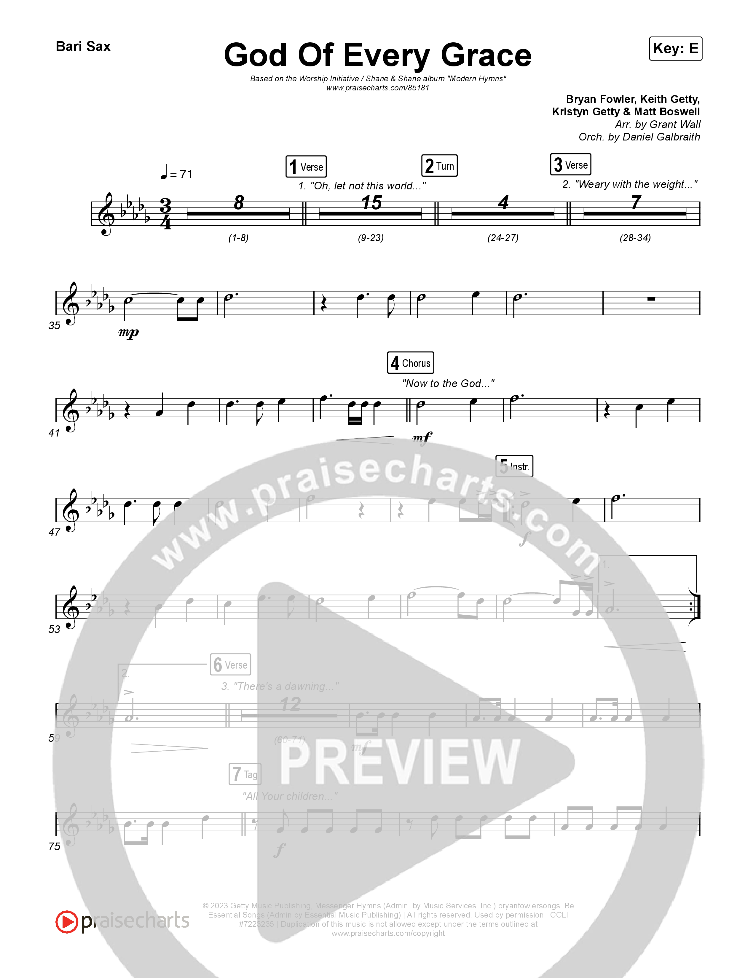 God Of Every Grace Bari Sax (Shane & Shane)