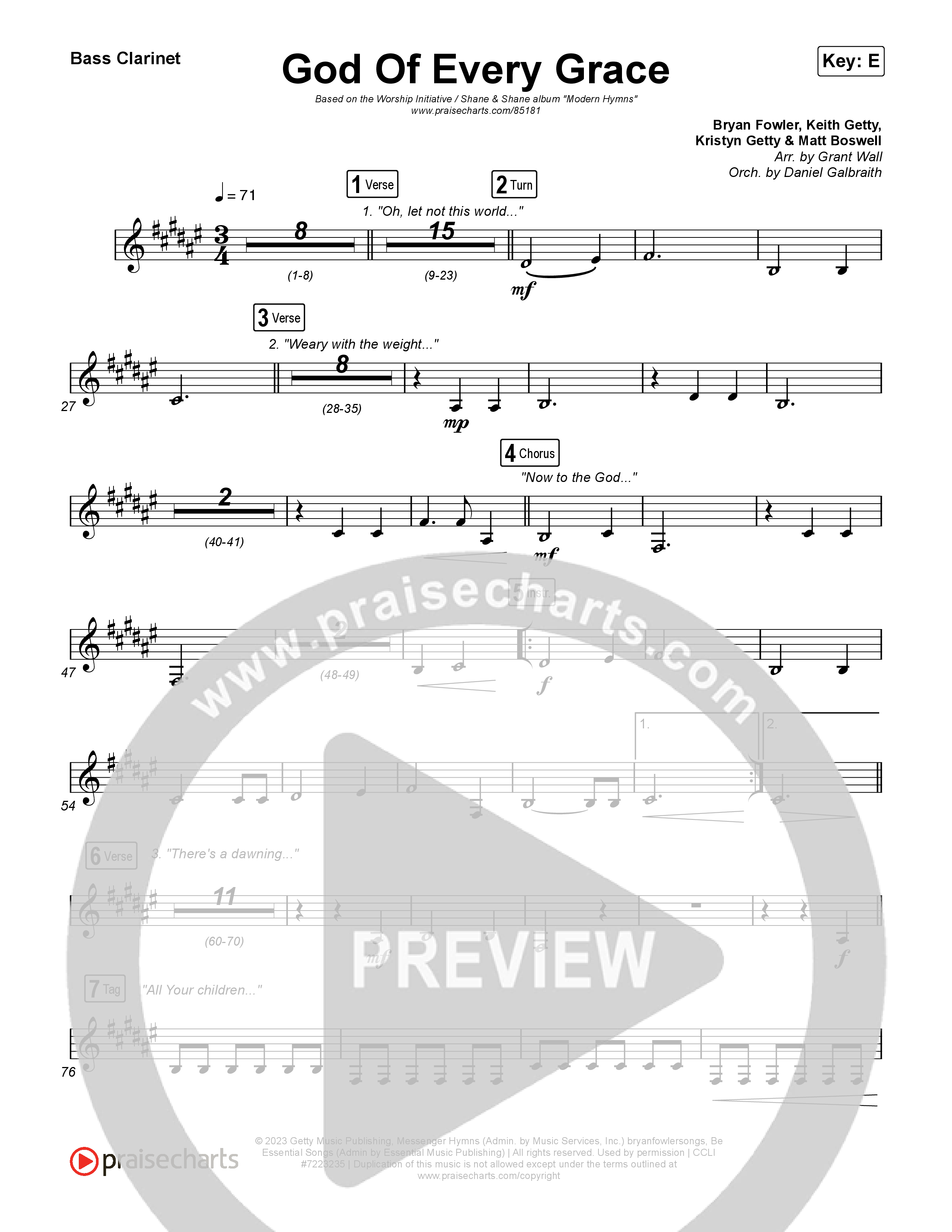 God Of Every Grace Clarinet 1,2 (Shane & Shane)