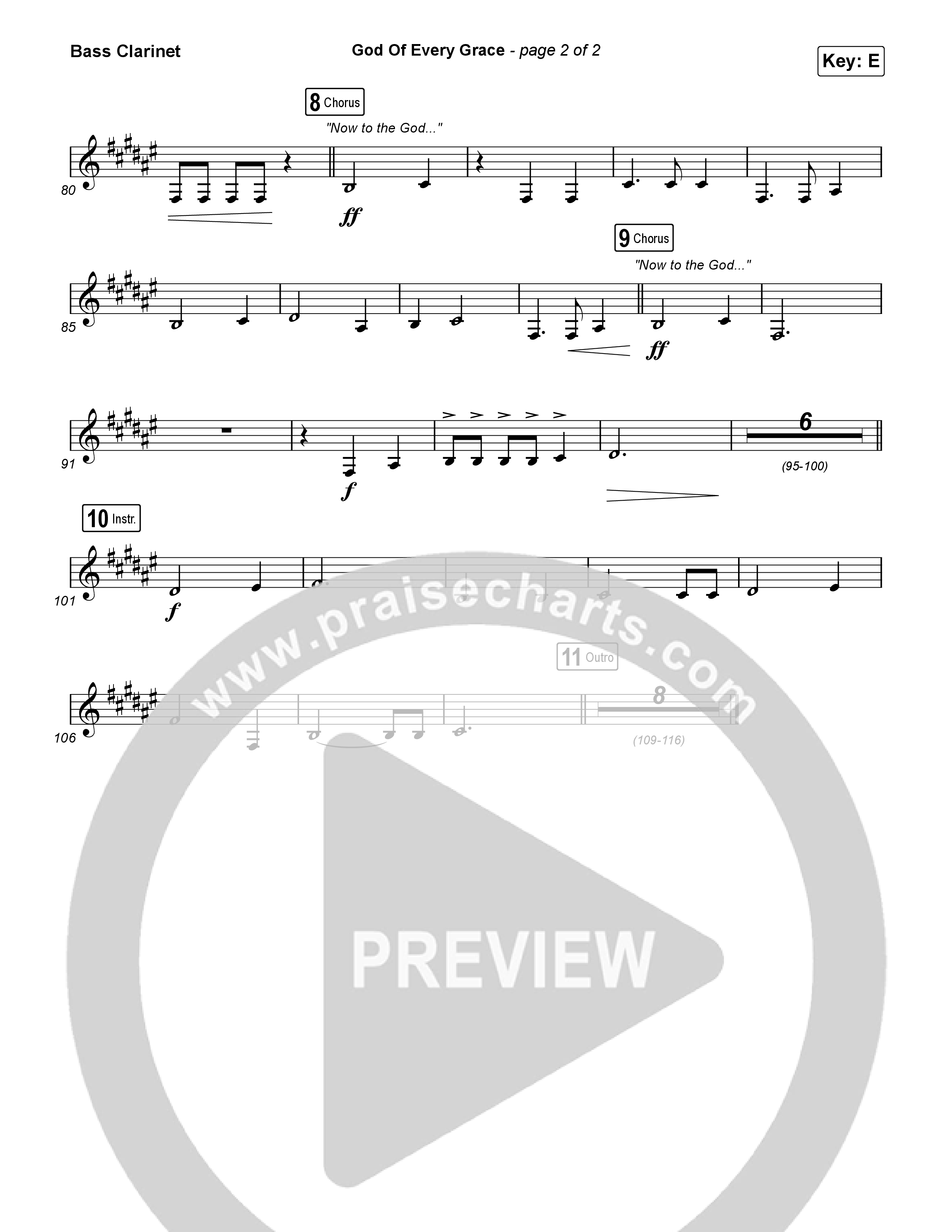 God Of Every Grace Bass Clarinet (Shane & Shane)