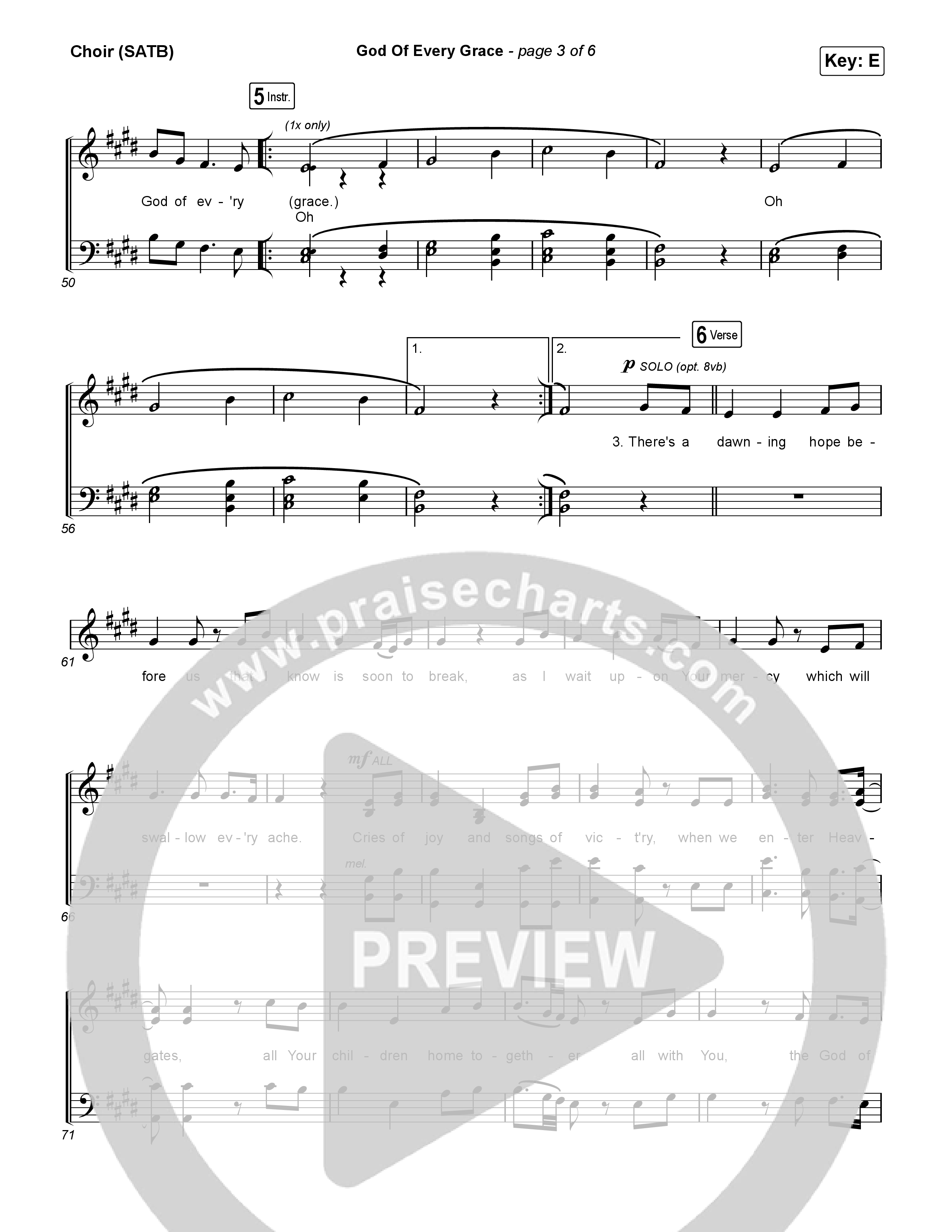 God Of Every Grace Choir Sheet (SATB) (Shane & Shane)