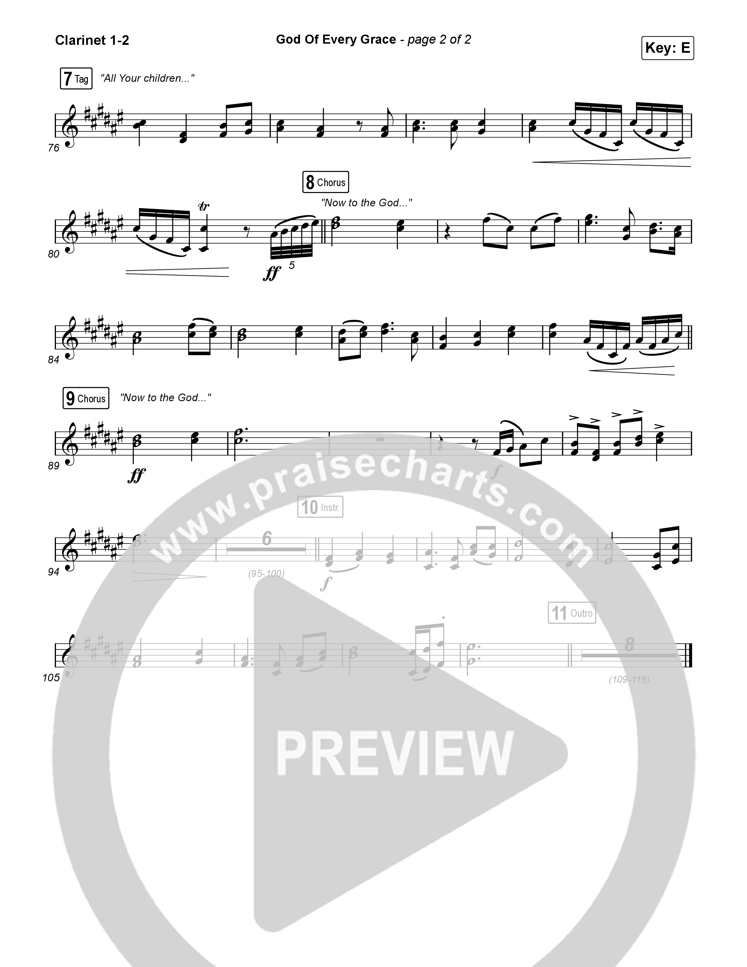 God Of Every Grace Clarinet 1,2 (Shane & Shane)