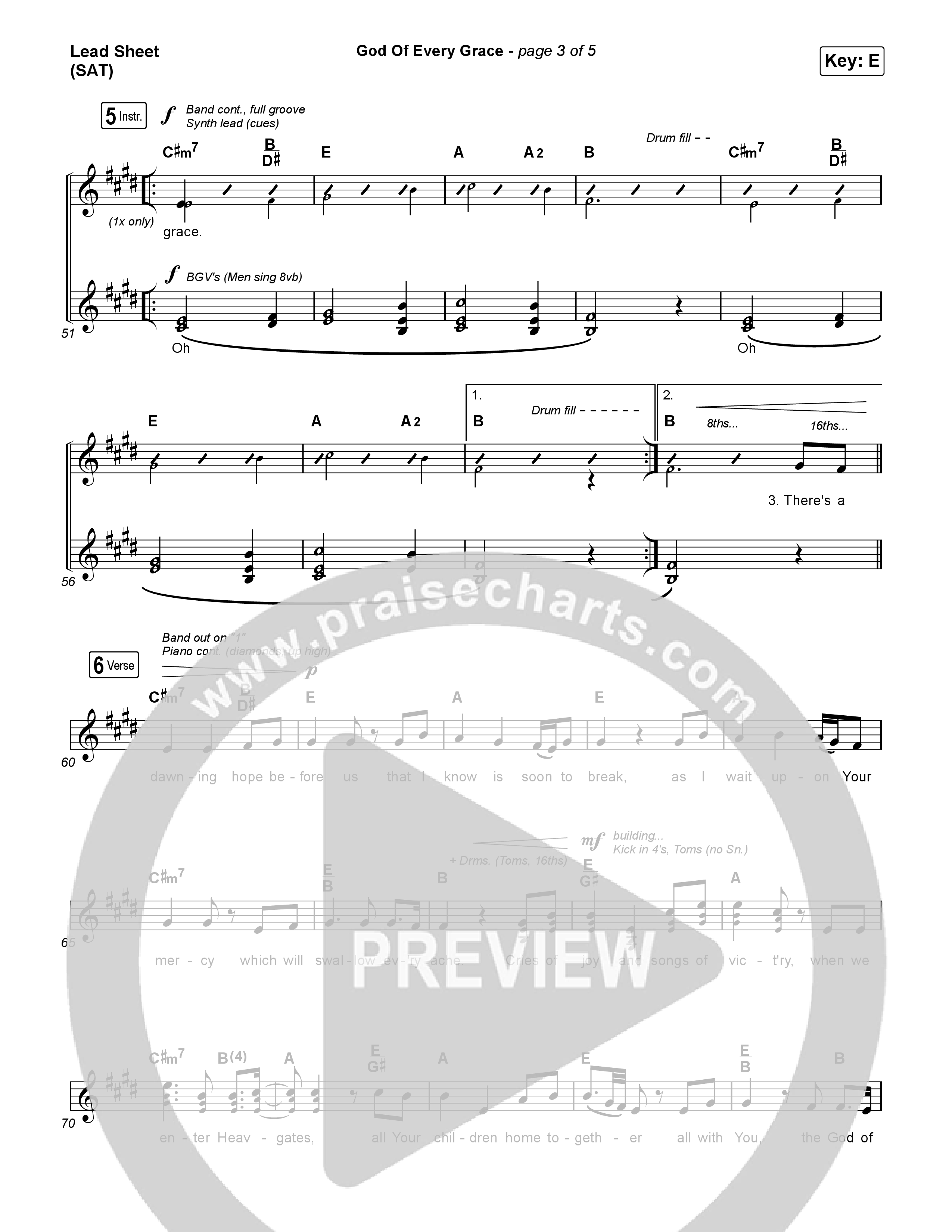 God Of Every Grace Lead Sheet (SAT) (Shane & Shane)