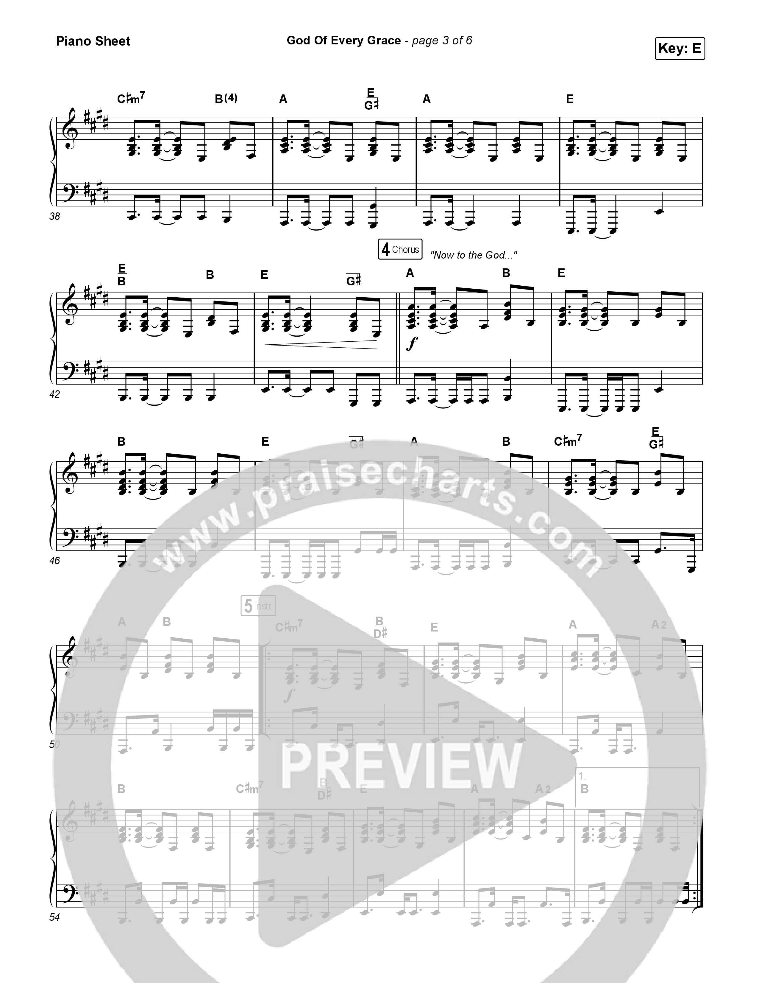 God Of Every Grace Piano Sheet (Shane & Shane)