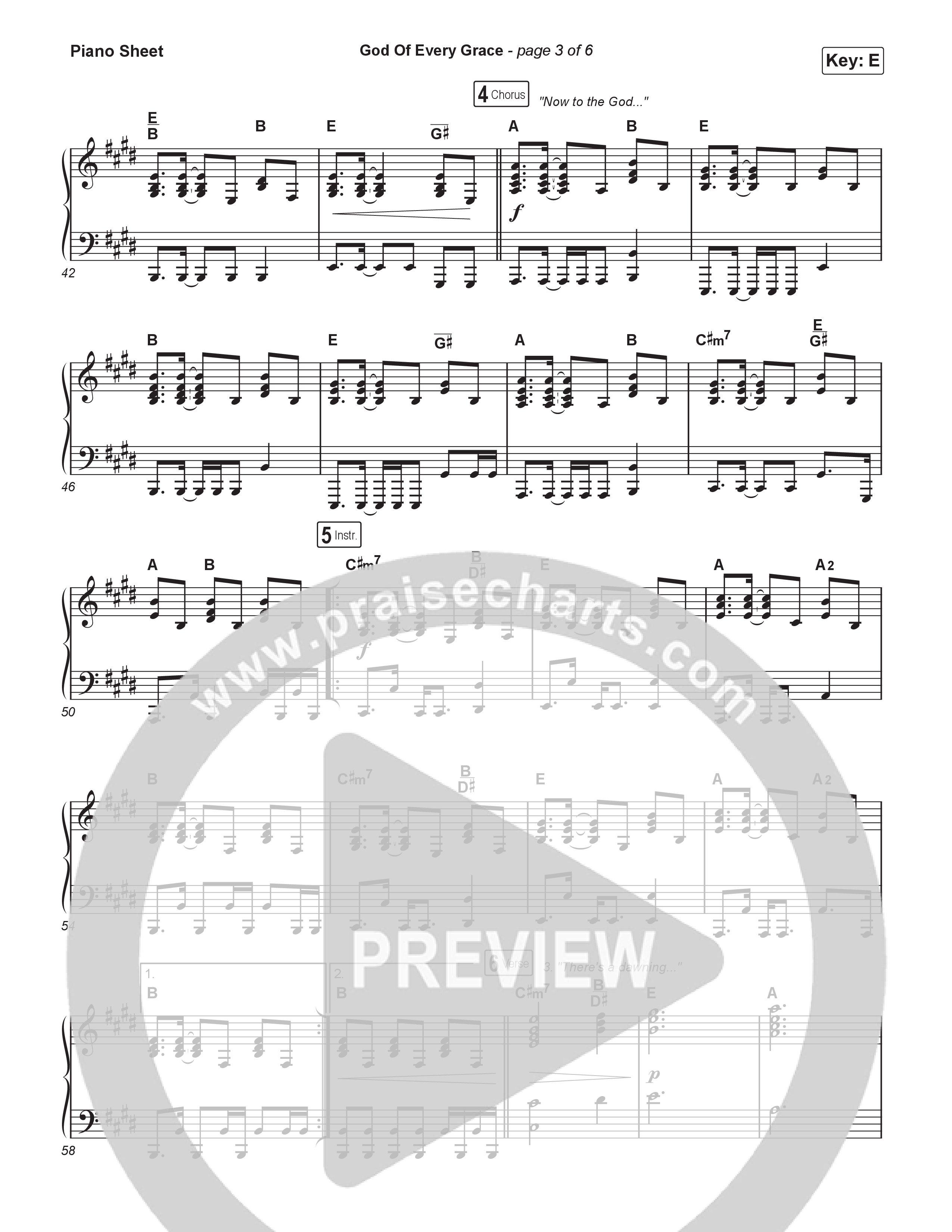 God Of Every Grace Piano Sheet (Shane & Shane)