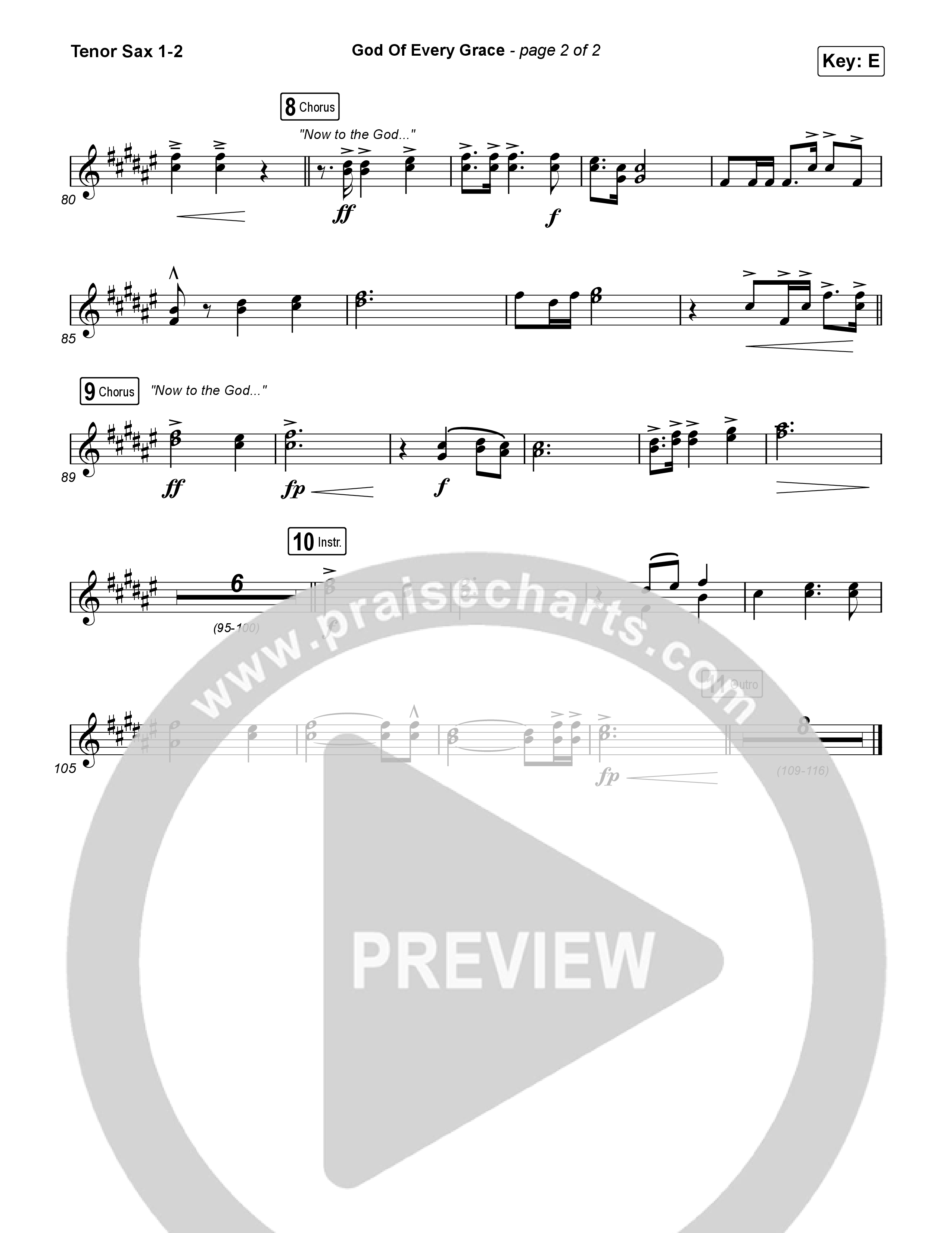 God Of Every Grace Tenor Sax 1,2 (Shane & Shane)