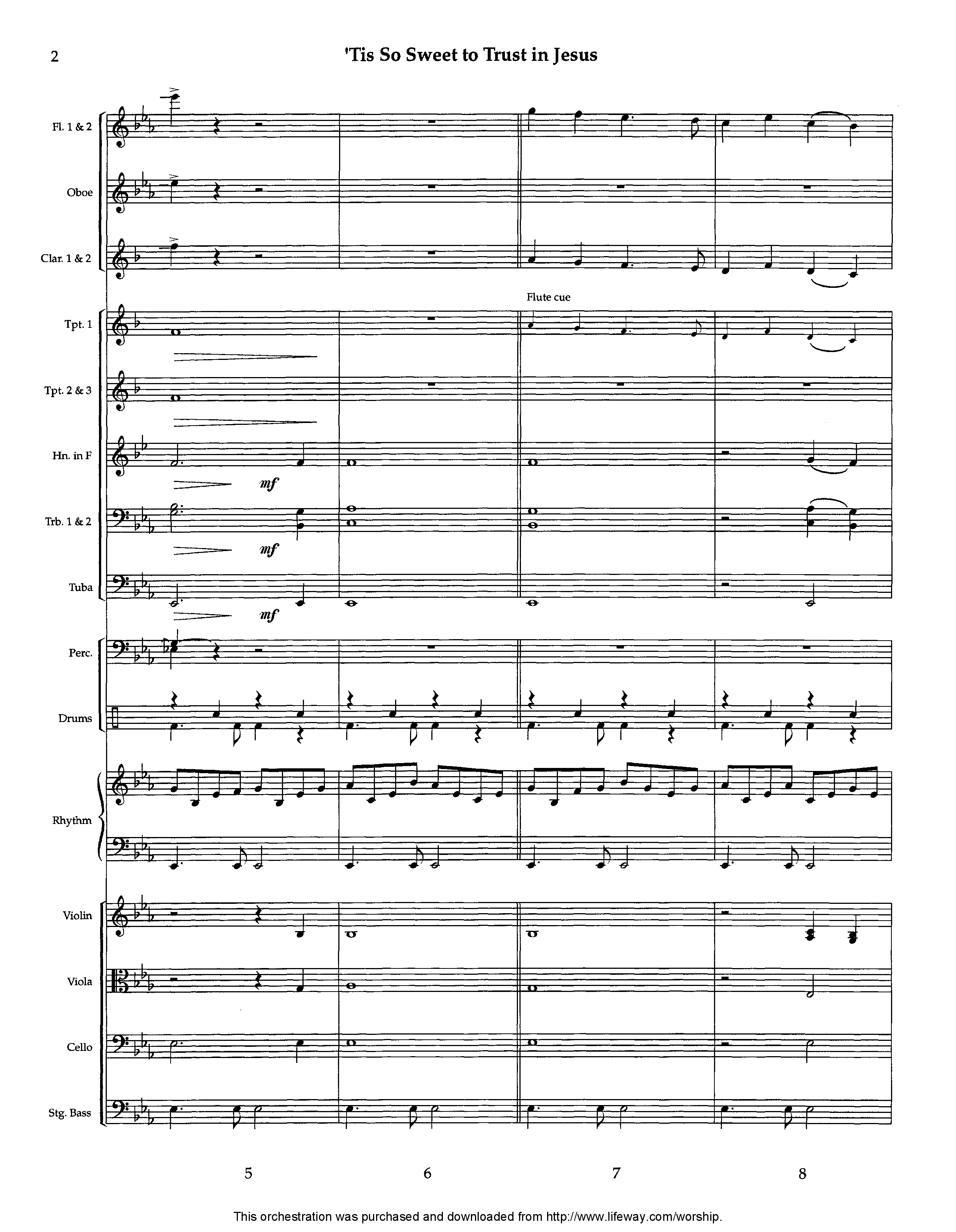 Tis So Sweet To Trust In Jesus (Instrumental) Orchestration (Lifeway Worship / Arr. Ed Dickinson)