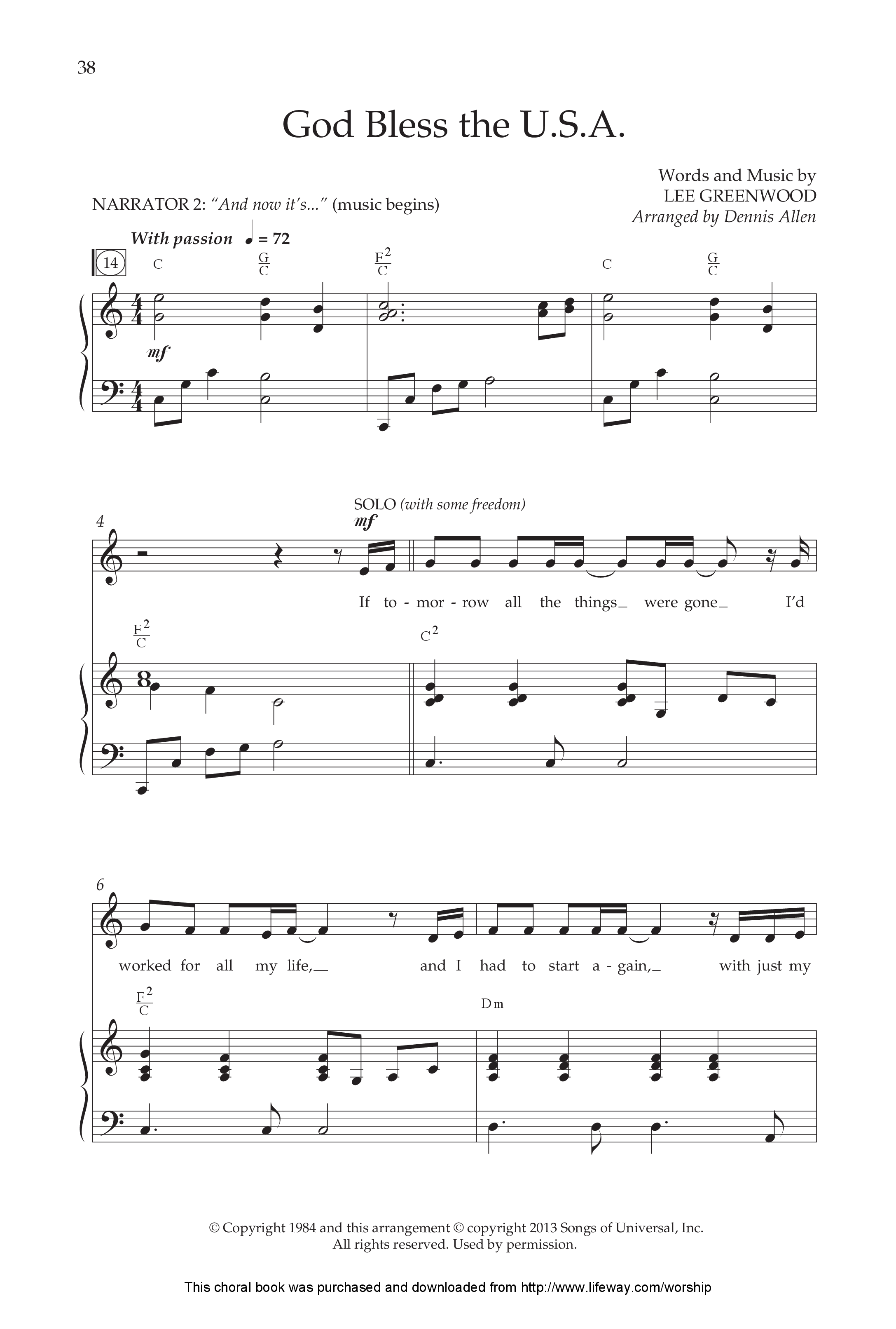 Celebrate America (8 Song Choral Collection) Song 4 (Piano SATB) (Lifeway Choral / Arr. Dennis Allen)