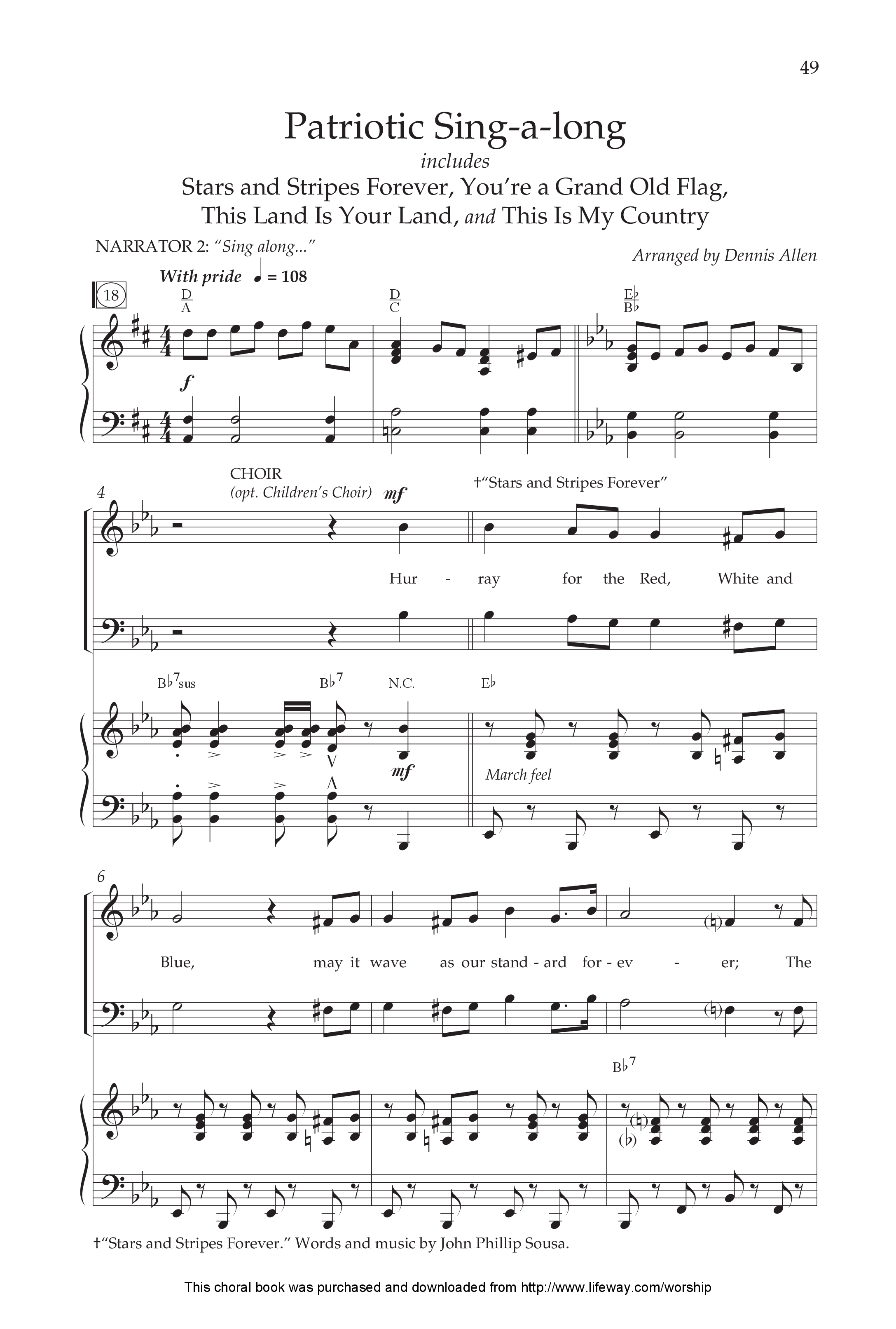 Celebrate America (8 Song Choral Collection) Song 5 (Piano SATB) (Lifeway Choral / Arr. Dennis Allen)