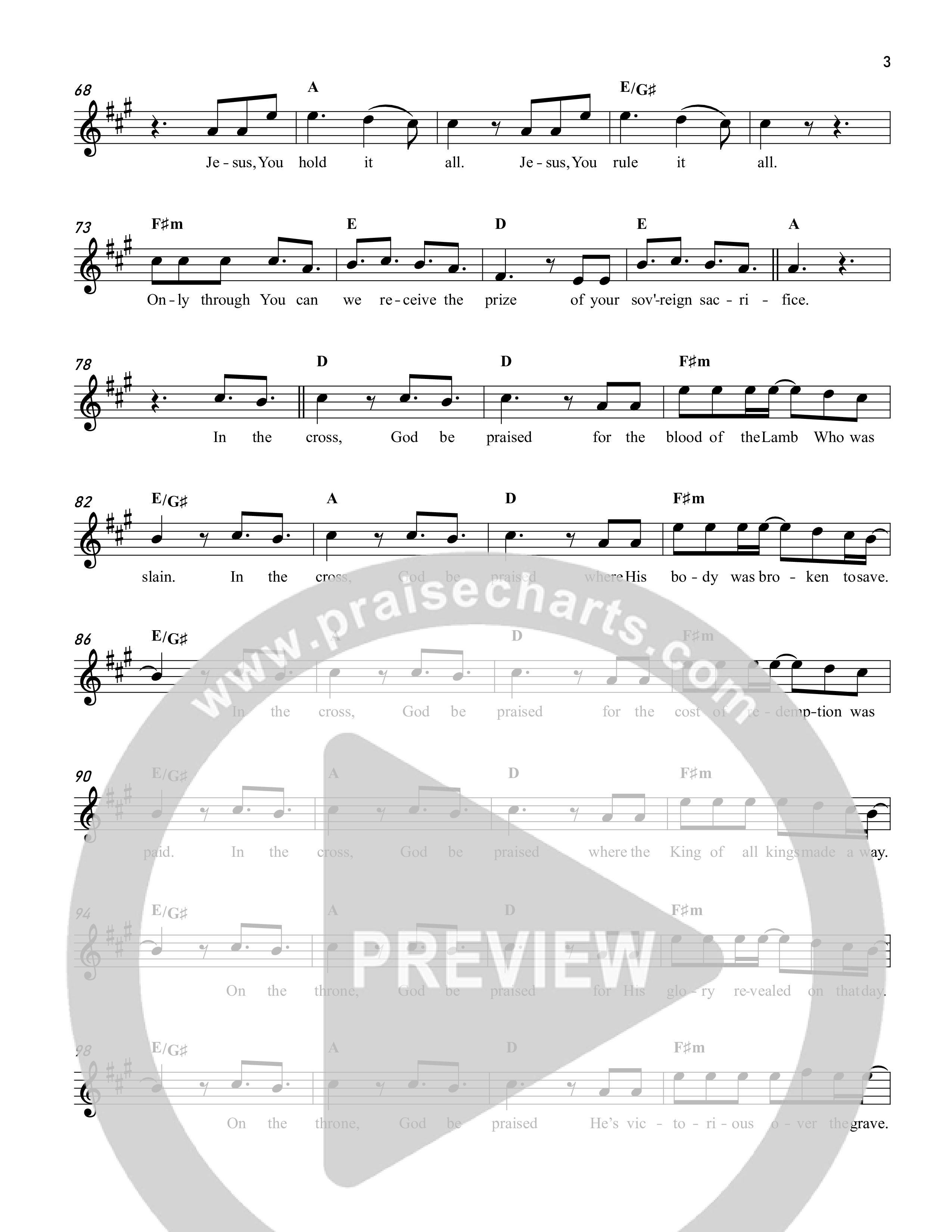 Sovereign Sacrifice Lead Sheet Melody (Reawaken Hymns)