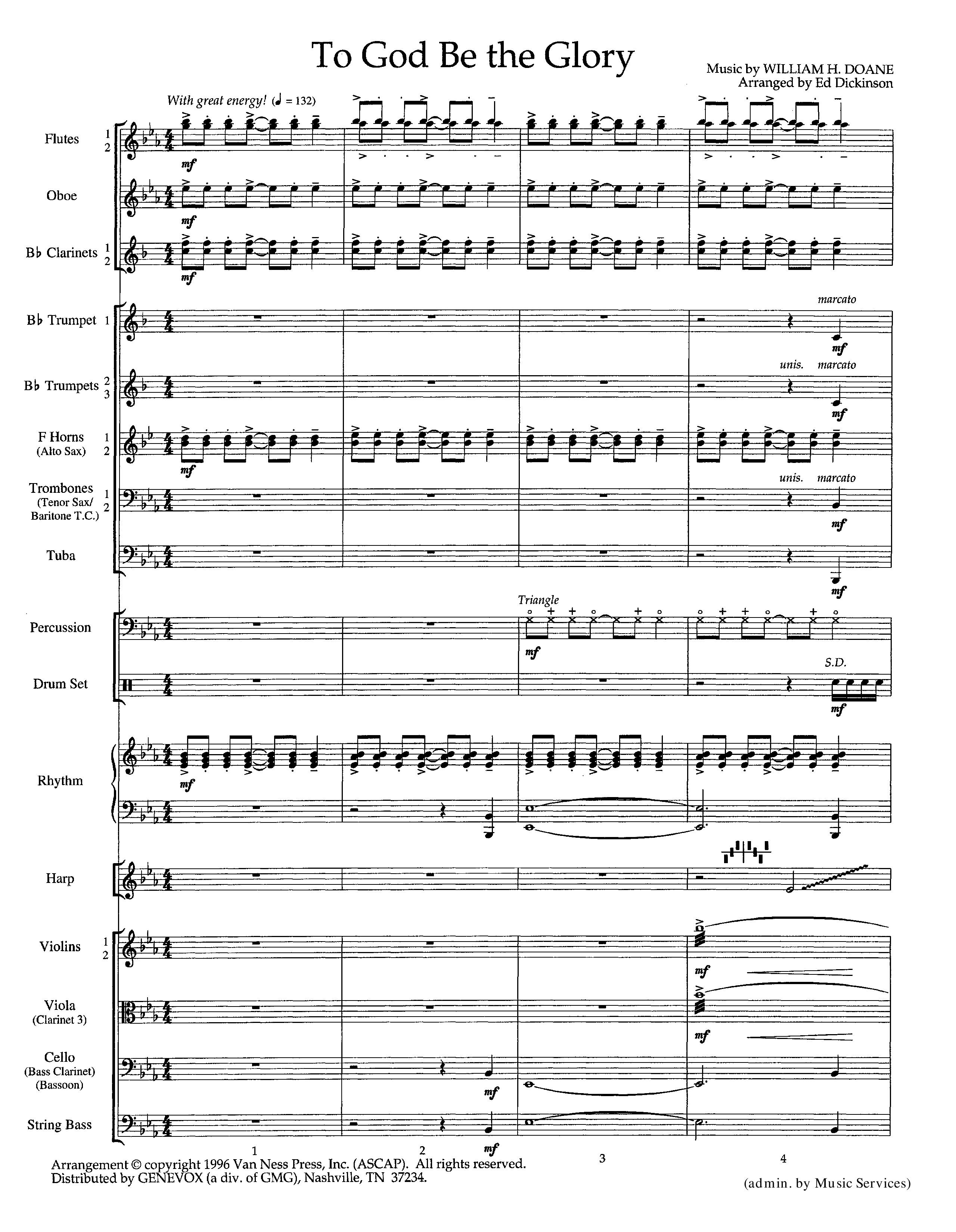 To God Be The Glory (Instrumental) Orchestration (Lifeway Worship / Arr. Ed Dickinson)