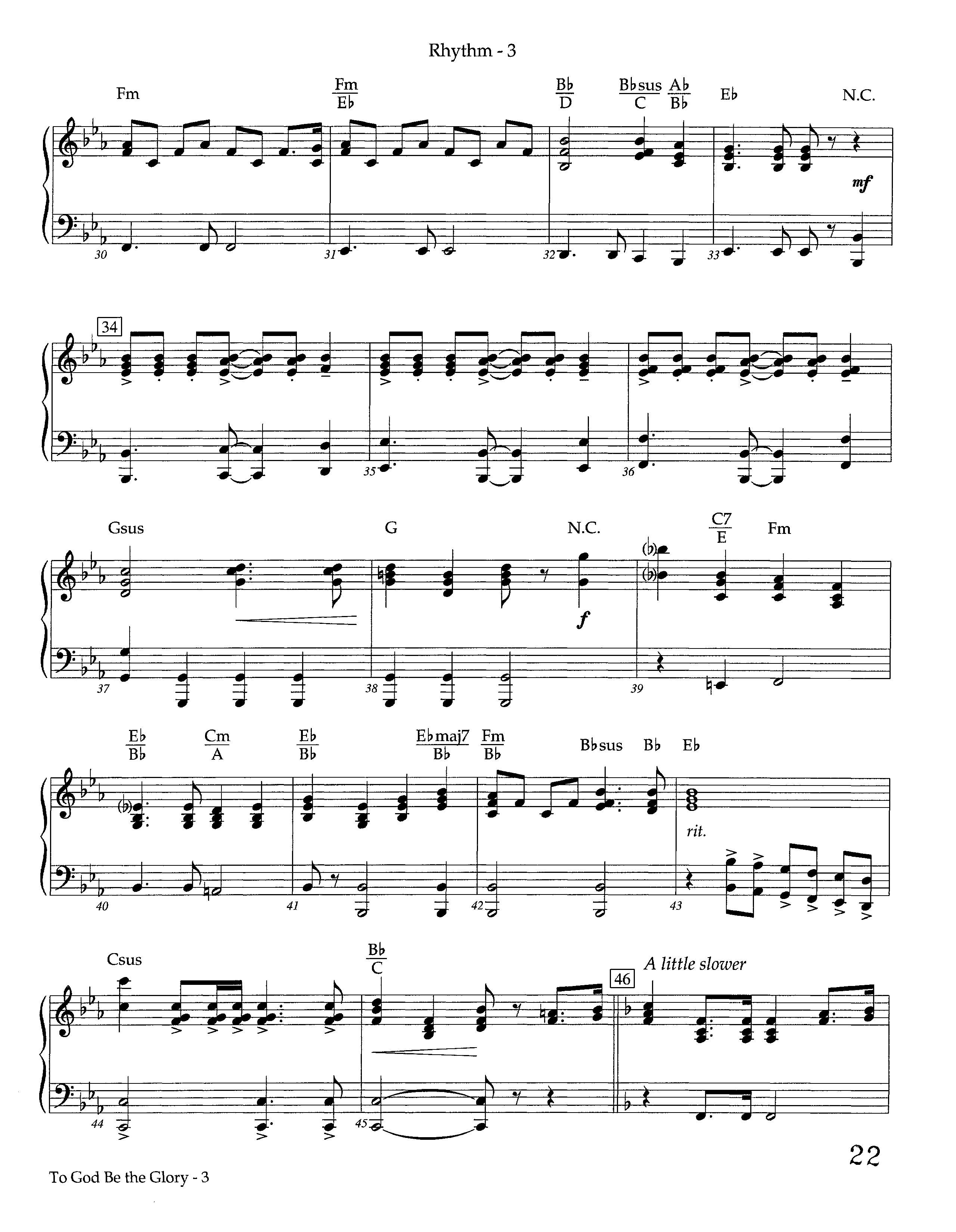 To God Be The Glory (Instrumental) Piano/Rhythm (Lifeway Worship / Arr. Ed Dickinson)