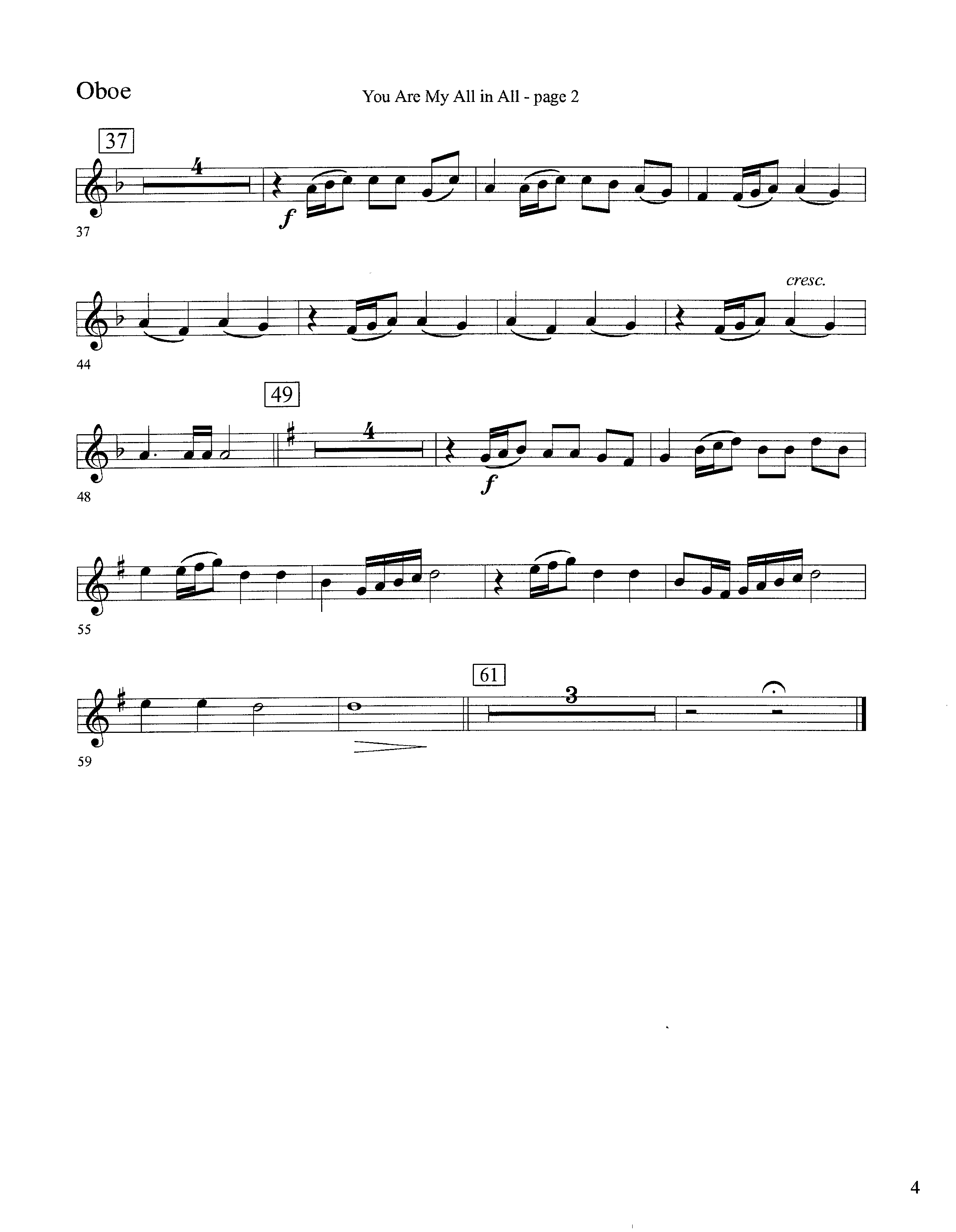 You Are My All In All (Instrumental) Oboe (Lifeway Worship / Arr. David Winkler)