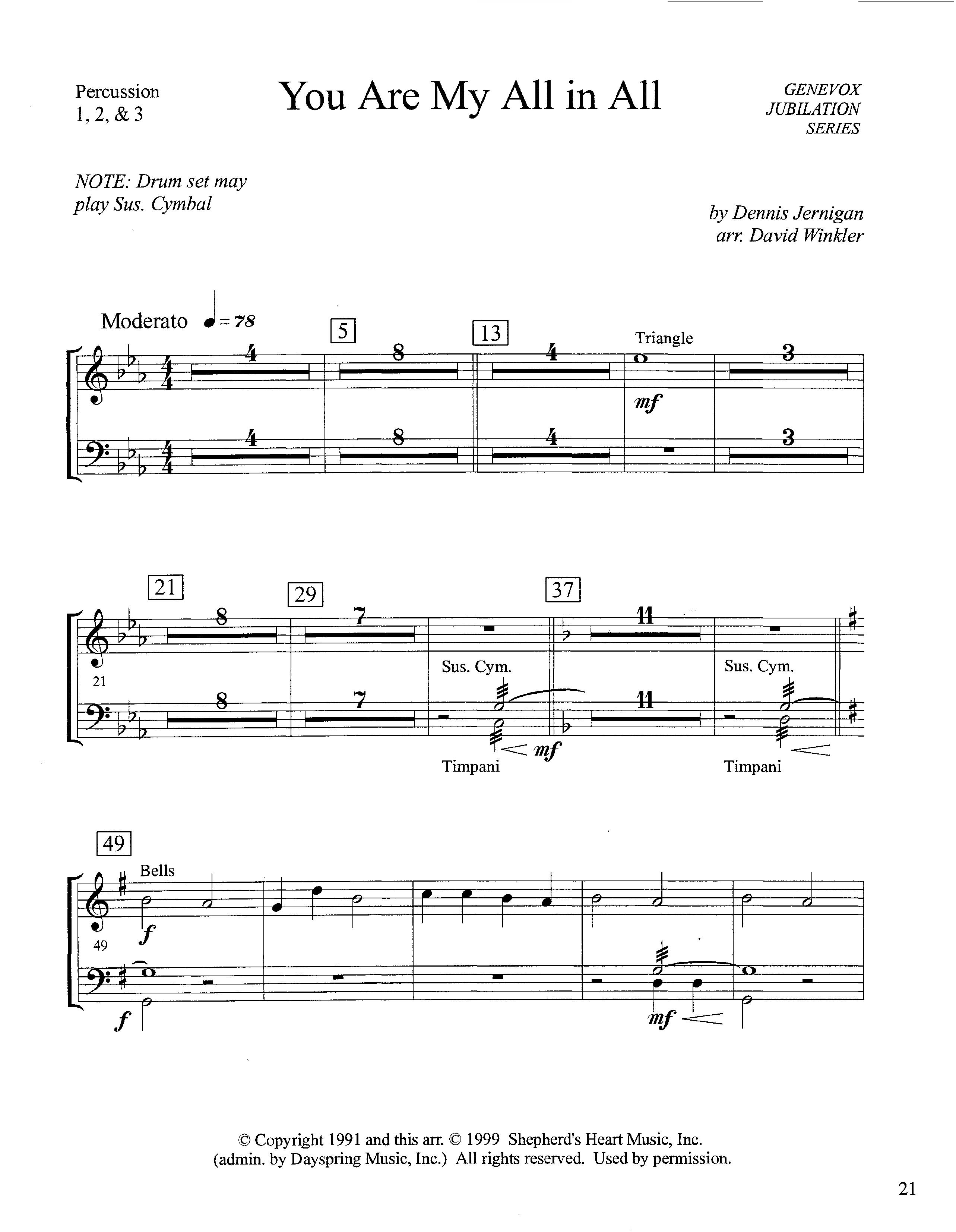 You Are My All In All (Instrumental) Percussion (Lifeway Worship / Arr. David Winkler)