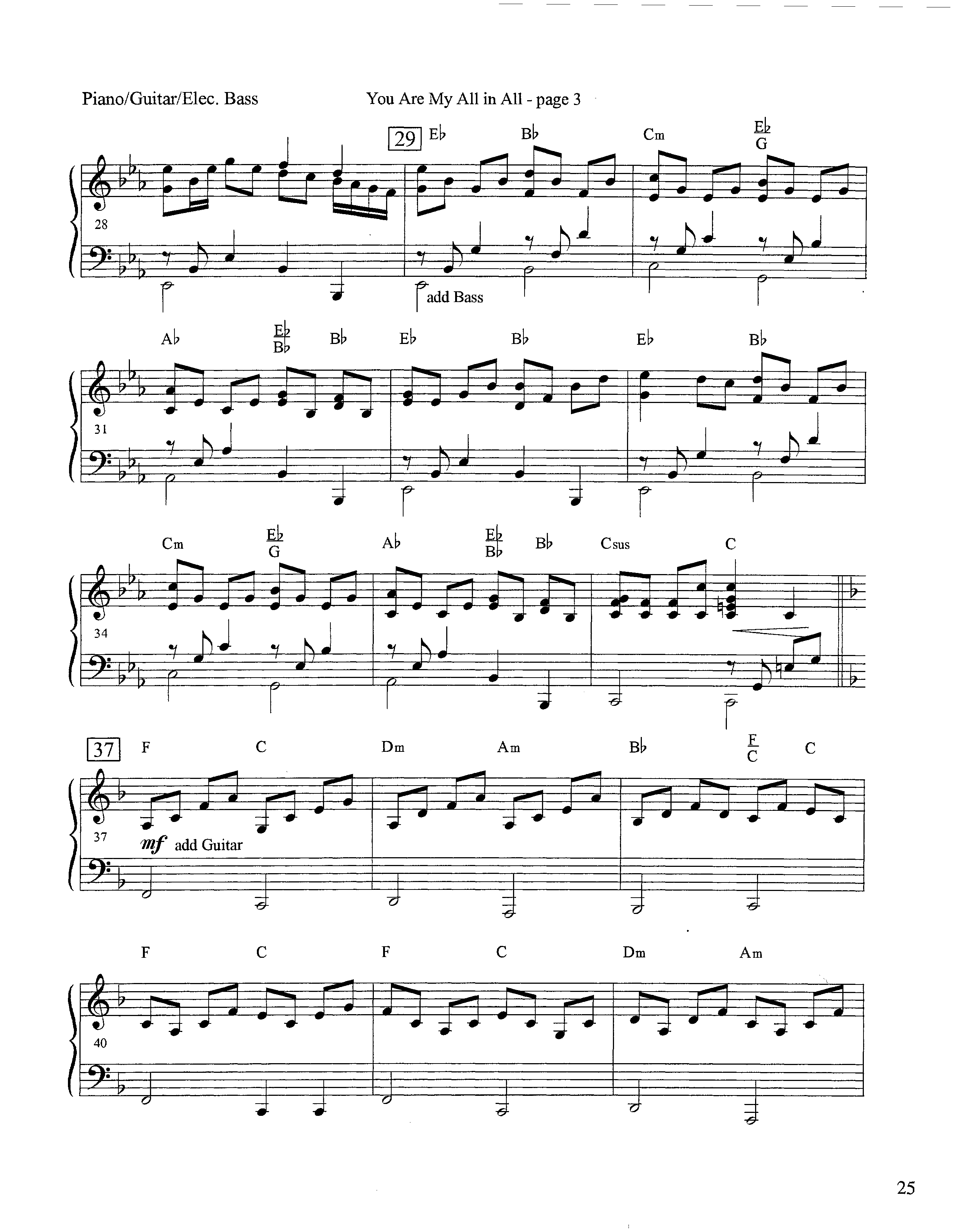 You Are My All In All (Instrumental) Piano Sheet (Lifeway Worship / Arr. David Winkler)