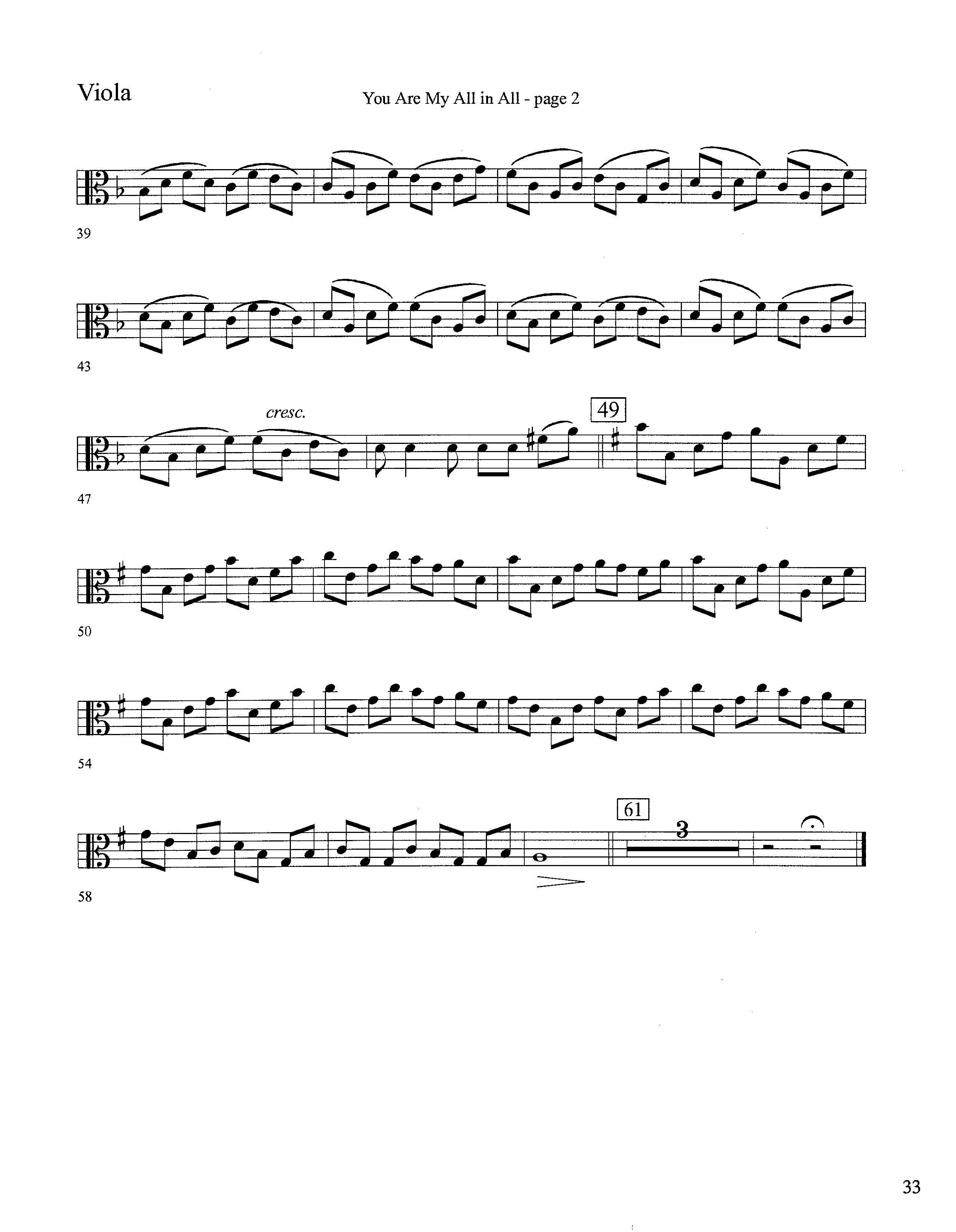 You Are My All In All (Instrumental) Viola (Lifeway Worship / Arr. David Winkler)