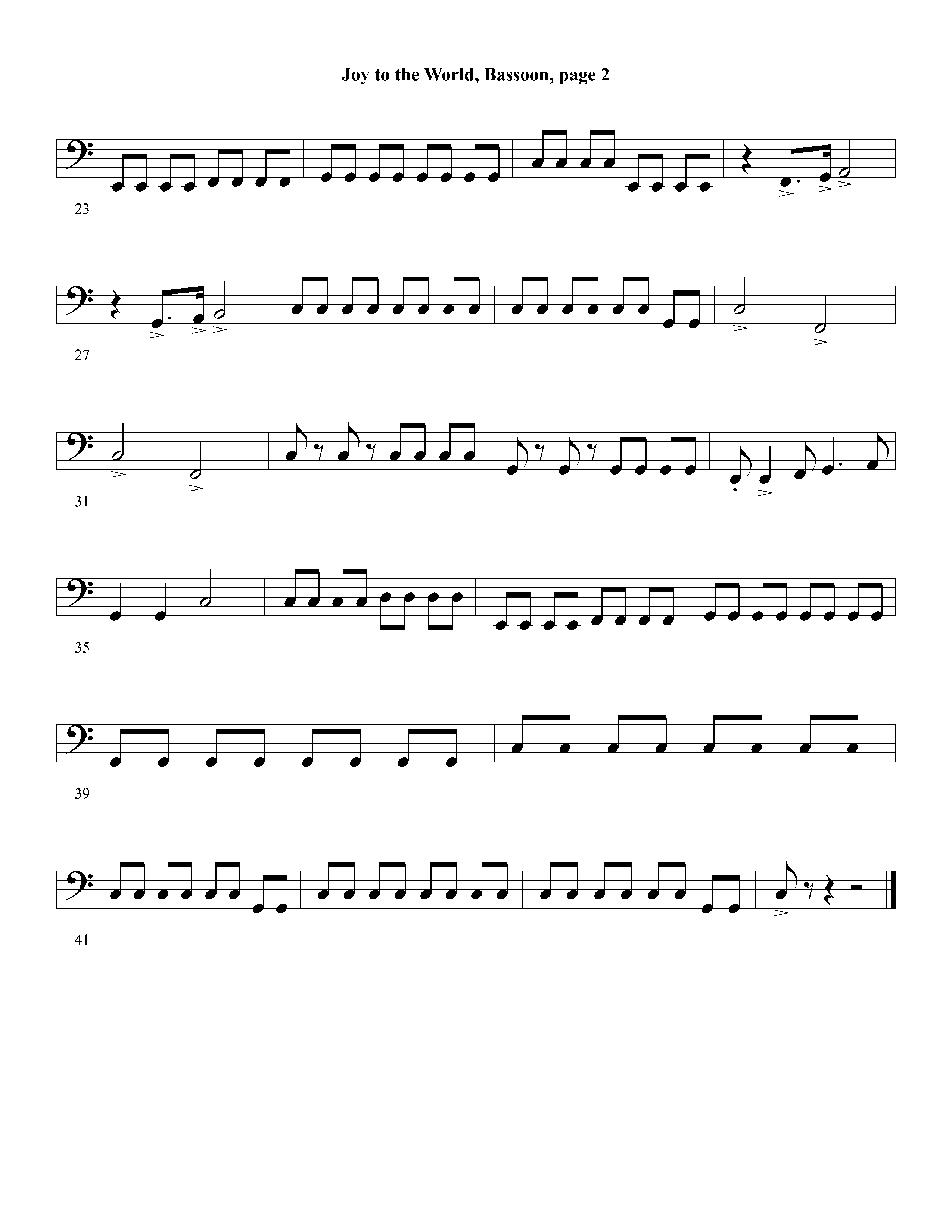 Joy To The World Overture (Instrumental) Bassoon (Lifeway Worship / Arr. Dennis Allen / Orch. Dave Williamson / Orch. David Winkler)