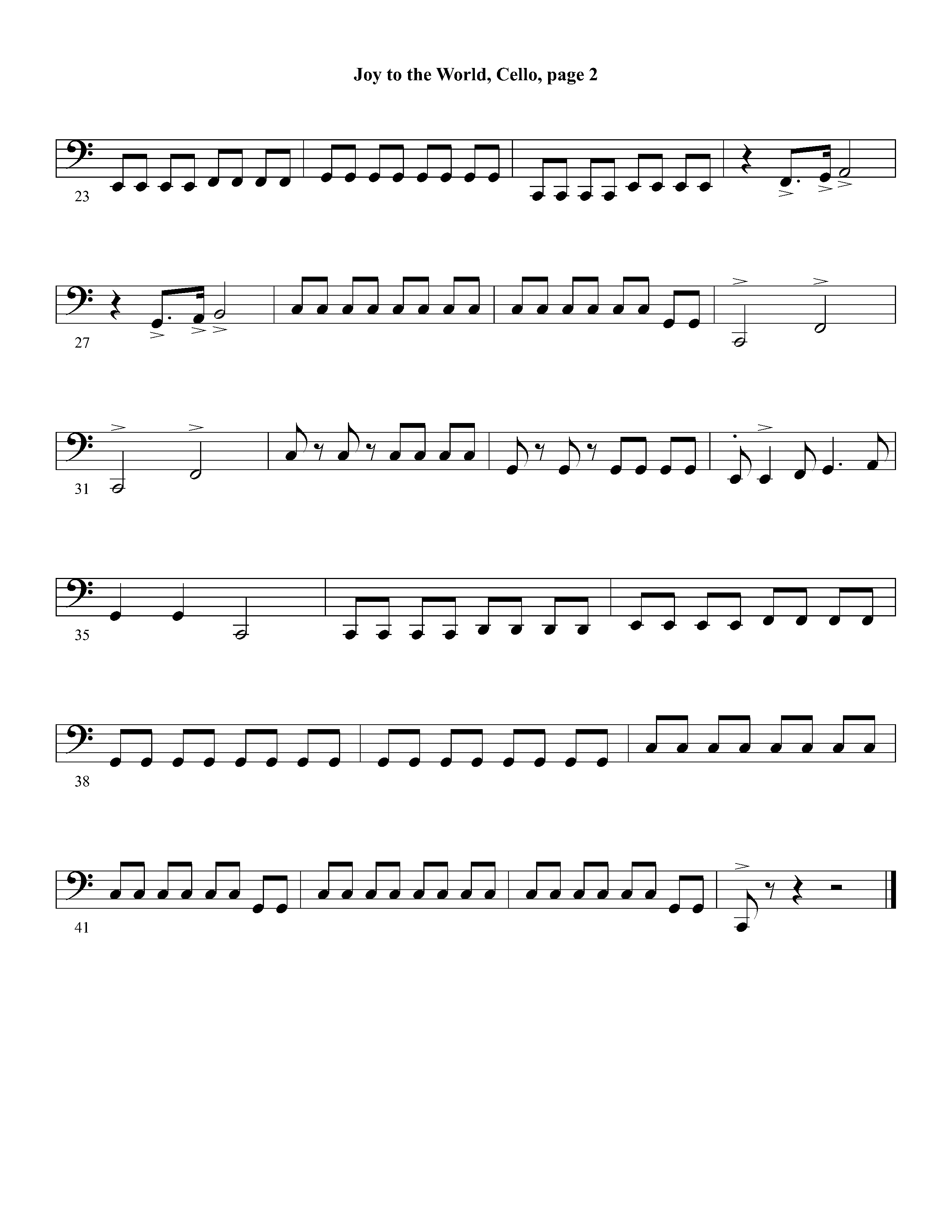 Joy To The World Overture (Instrumental) Cello (Lifeway Worship / Arr. Dennis Allen / Orch. Dave Williamson / Orch. David Winkler)