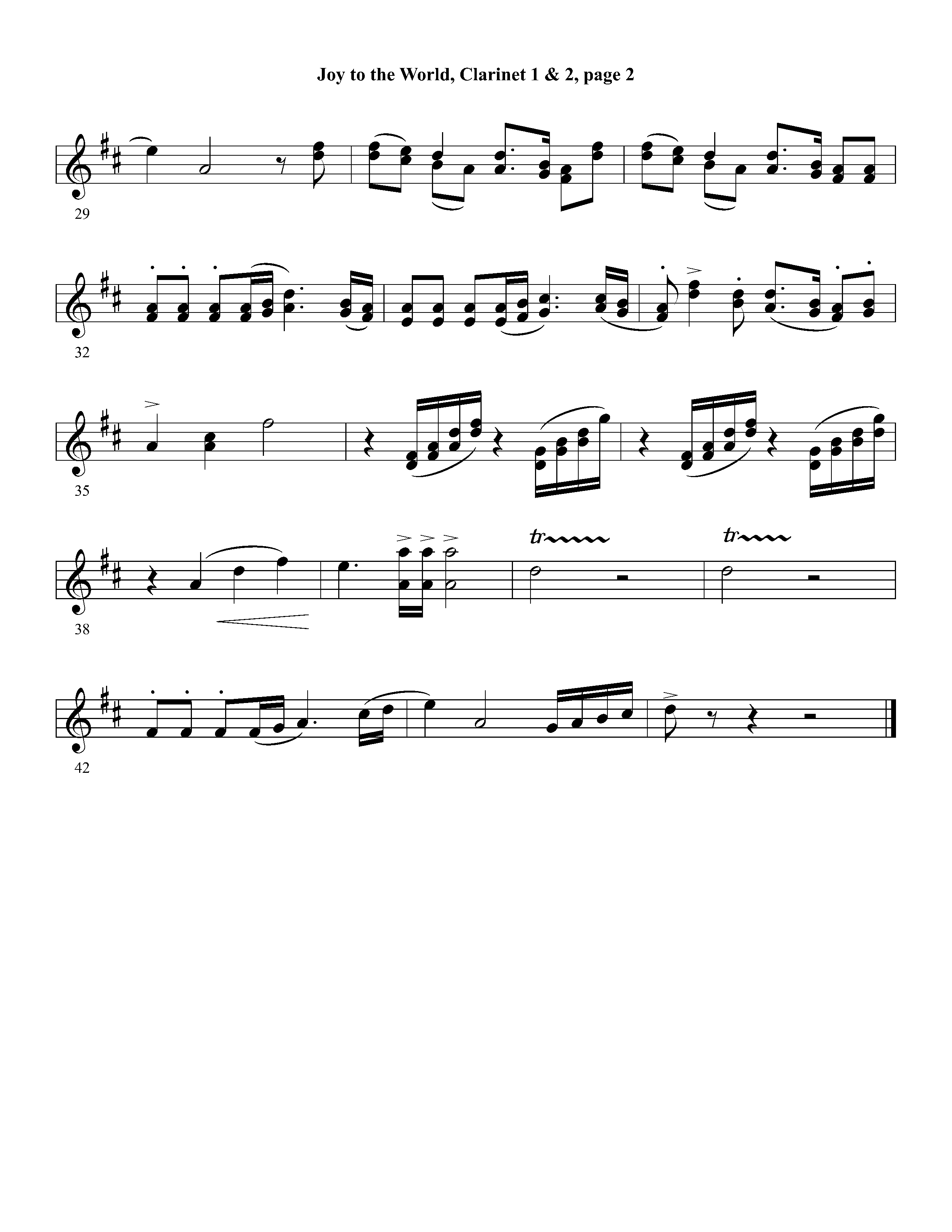 Joy To The World Overture (Instrumental) Clarinet 1/2 (Lifeway Worship / Arr. Dennis Allen / Orch. Dave Williamson / Orch. David Winkler)