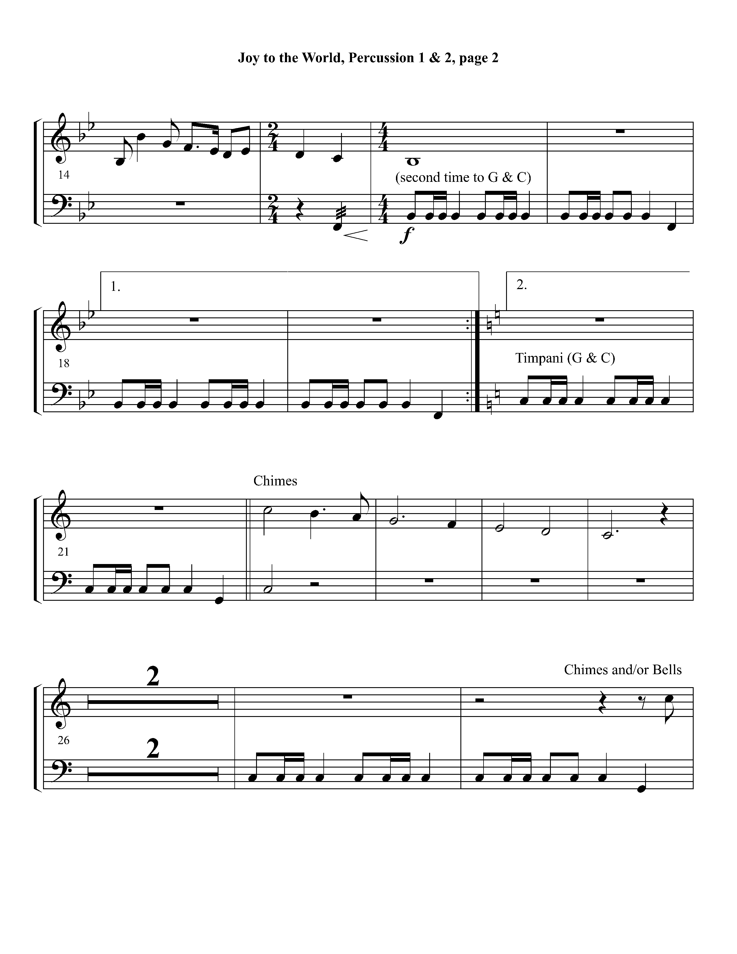 Joy To The World Overture (Instrumental) Percussion 1/2 (Lifeway Worship / Arr. Dennis Allen / Orch. Dave Williamson / Orch. David Winkler)