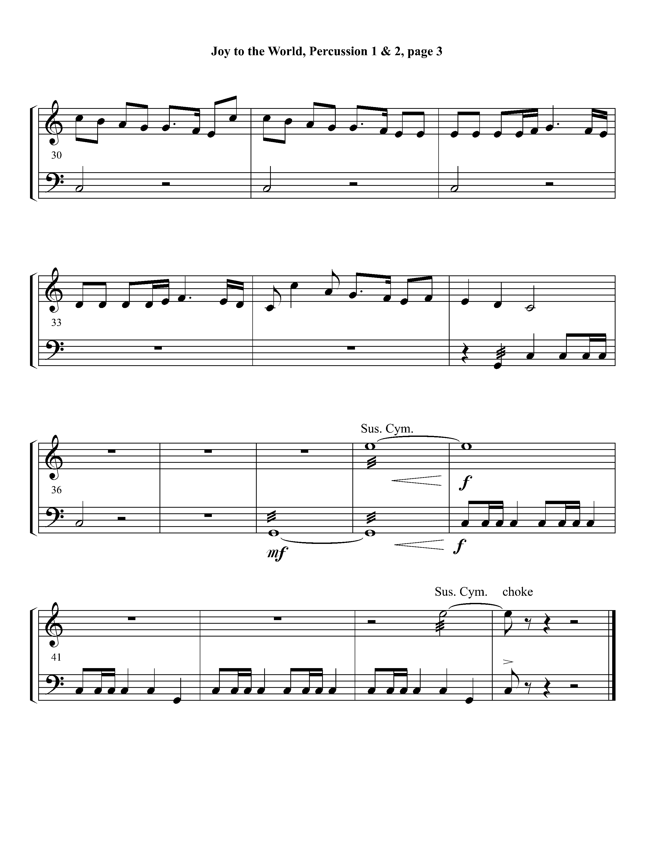 Joy To The World Overture (Instrumental) Percussion 1/2 (Lifeway Worship / Arr. Dennis Allen / Orch. Dave Williamson / Orch. David Winkler)