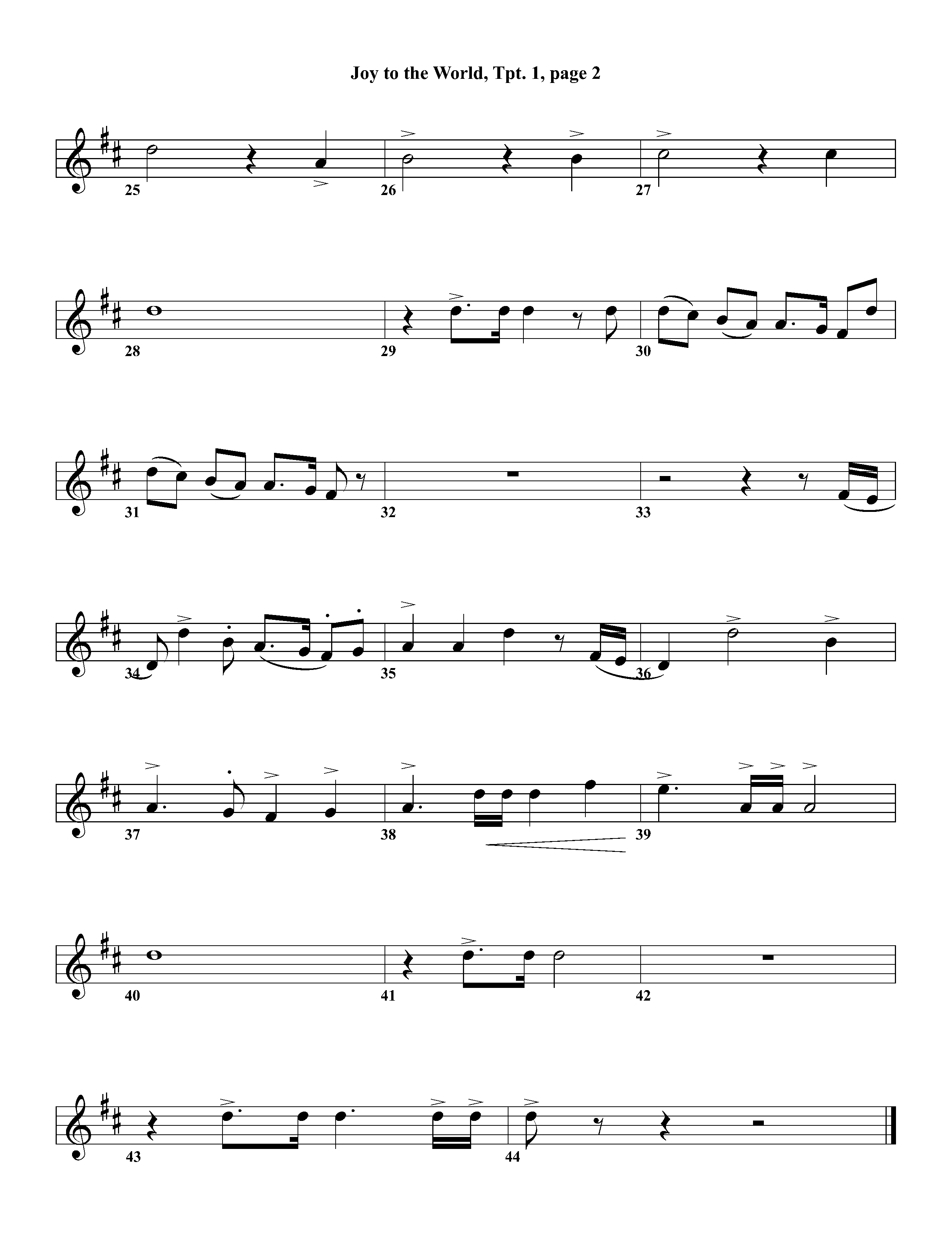 Joy To The World Overture (Instrumental) Trumpet 1 (Lifeway Worship / Arr. Dennis Allen / Orch. Dave Williamson / Orch. David Winkler)