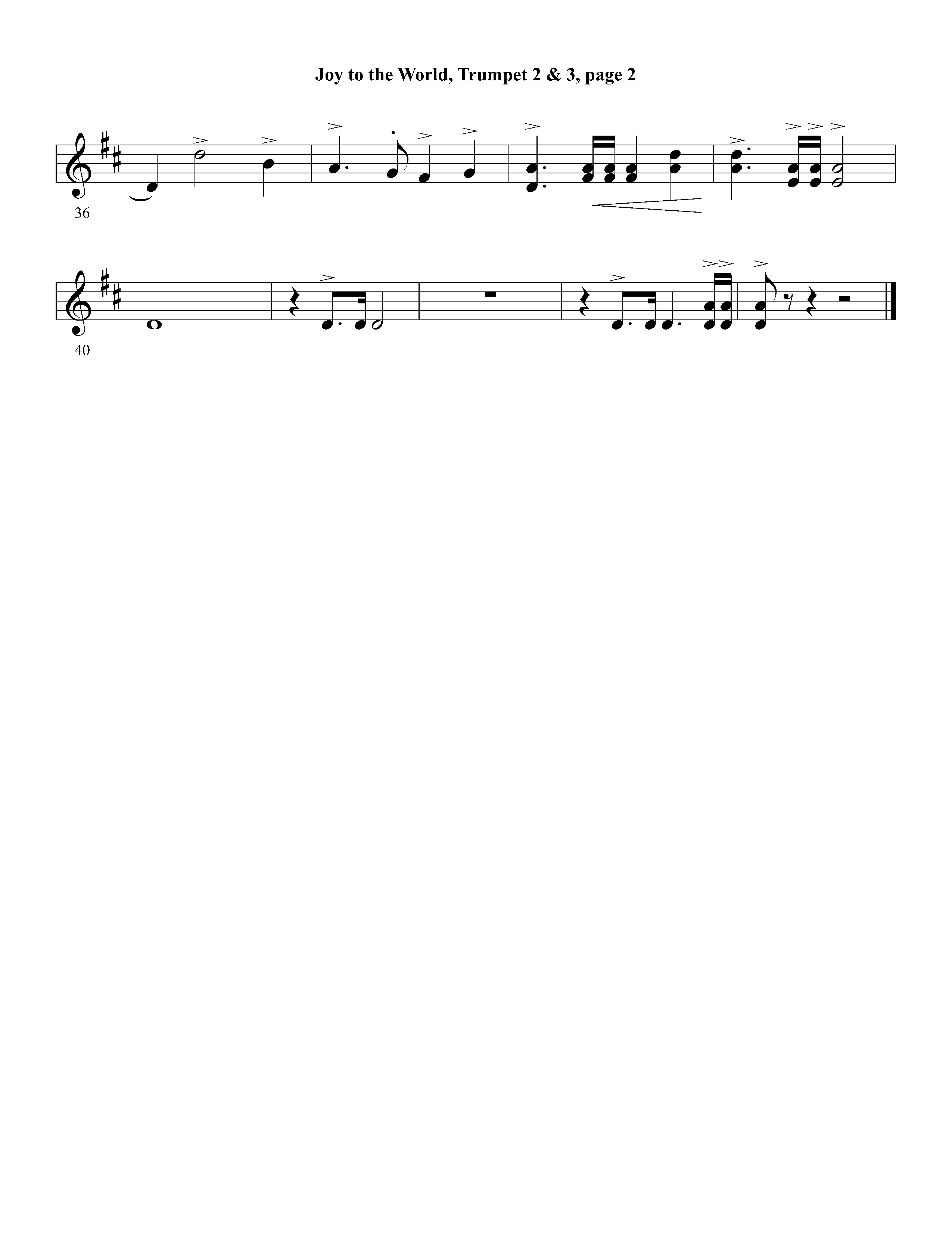 Joy To The World Overture (Instrumental) Trumpet 2/3 (Lifeway Worship / Arr. Dennis Allen / Orch. Dave Williamson / Orch. David Winkler)