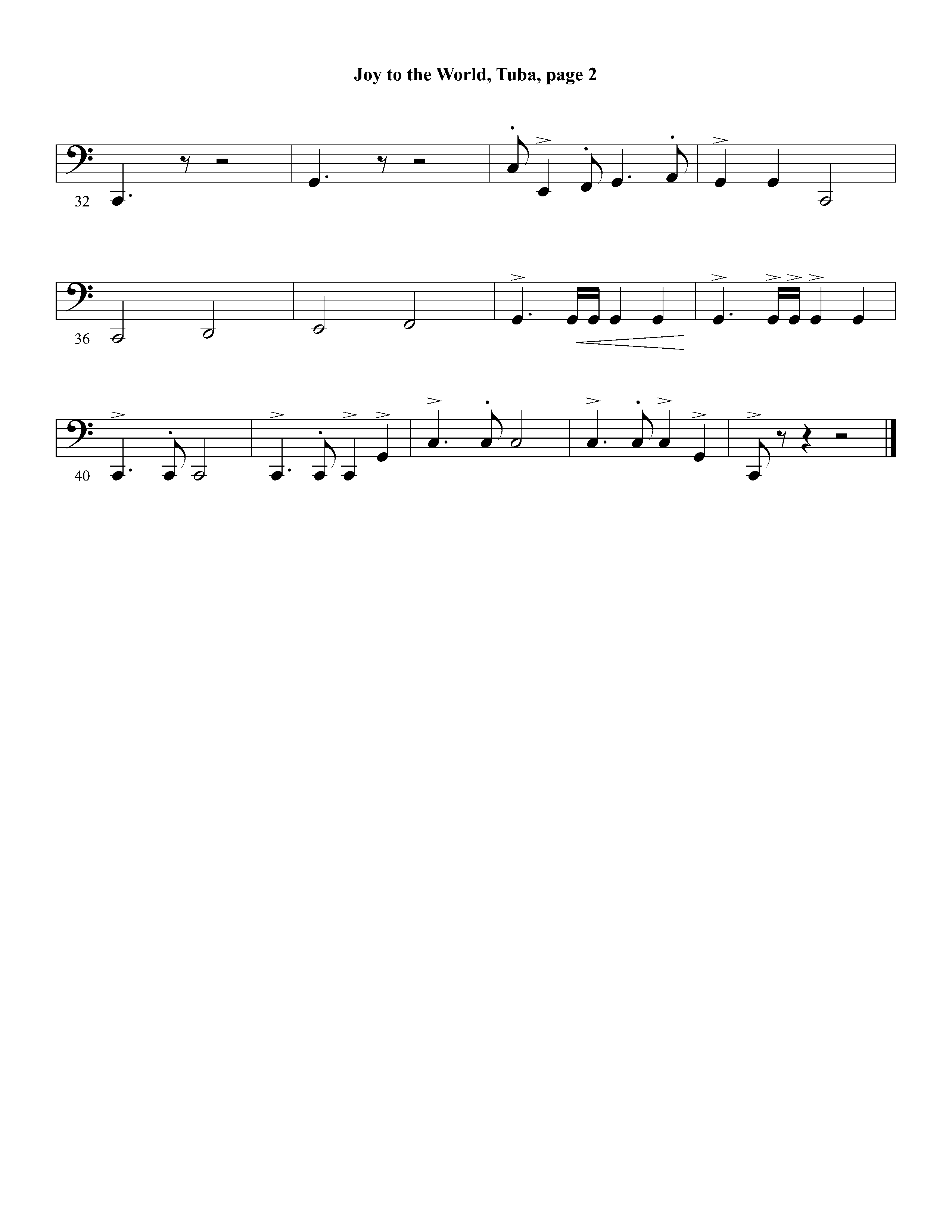 Joy To The World Overture (Instrumental) Tuba (Lifeway Worship / Arr. Dennis Allen / Orch. Dave Williamson / Orch. David Winkler)