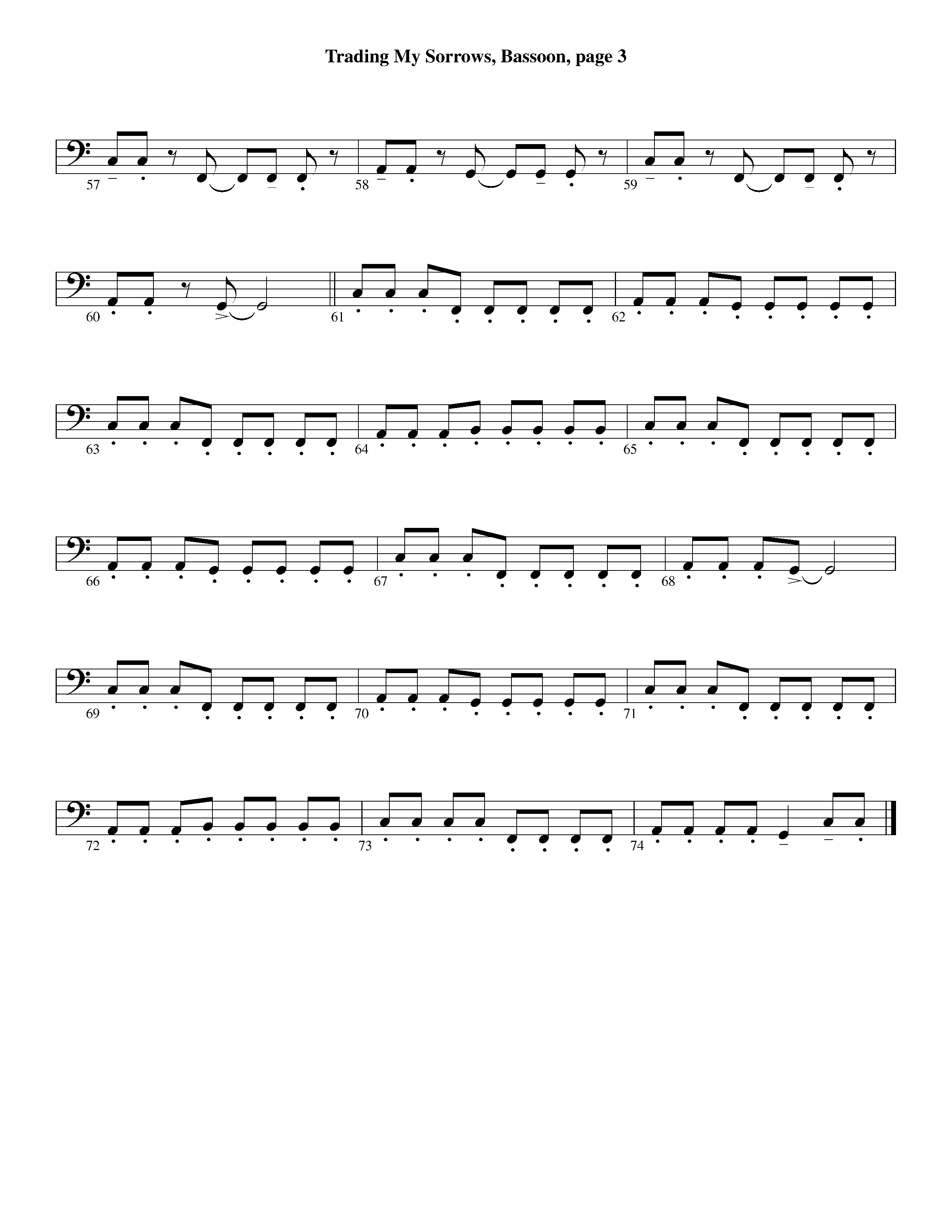 Trading My Sorrows (Instrumental) Bassoon (Lifeway Worship / Arr. Michael Lawrence)