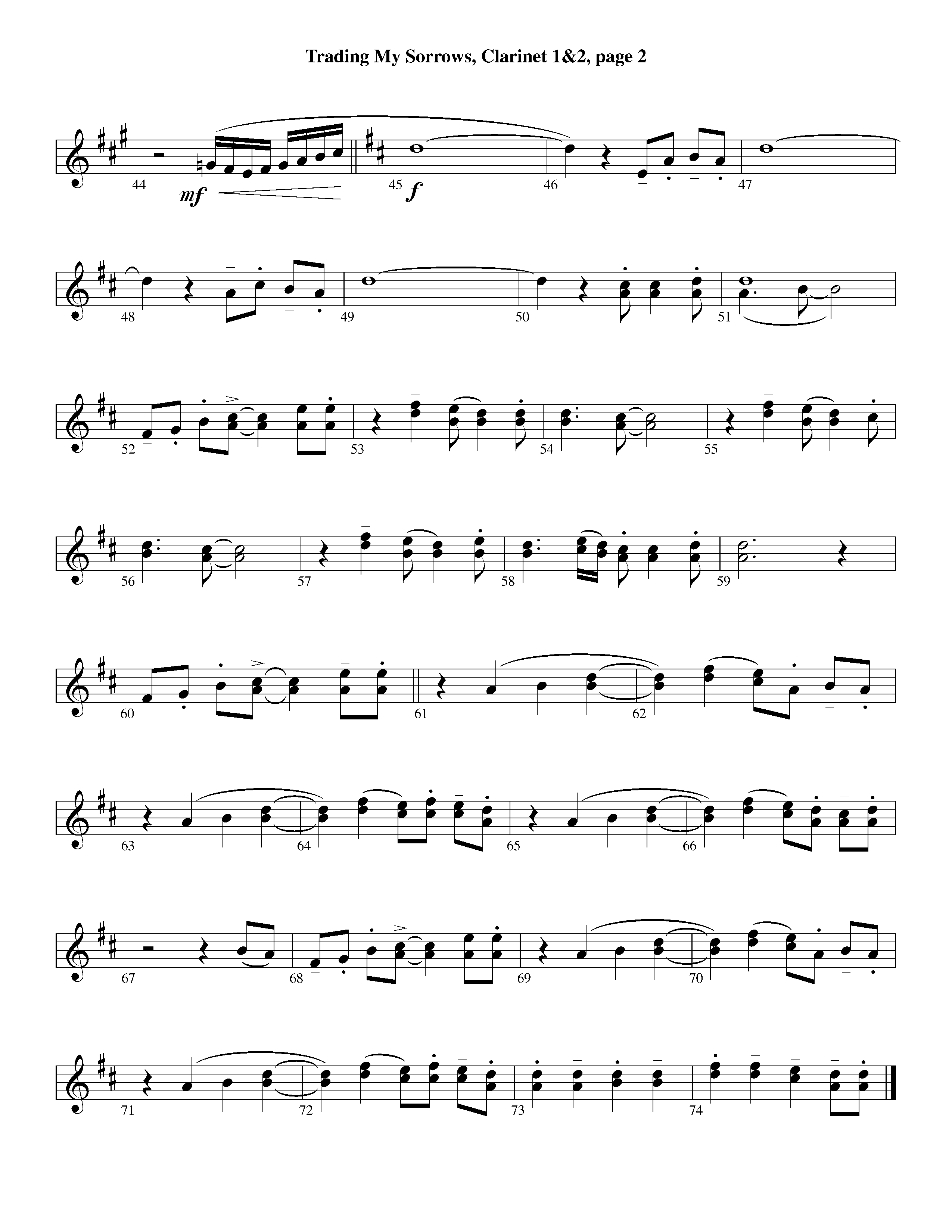 Trading My Sorrows (Instrumental) Clarinet 1/2 (Lifeway Worship / Arr. Michael Lawrence)