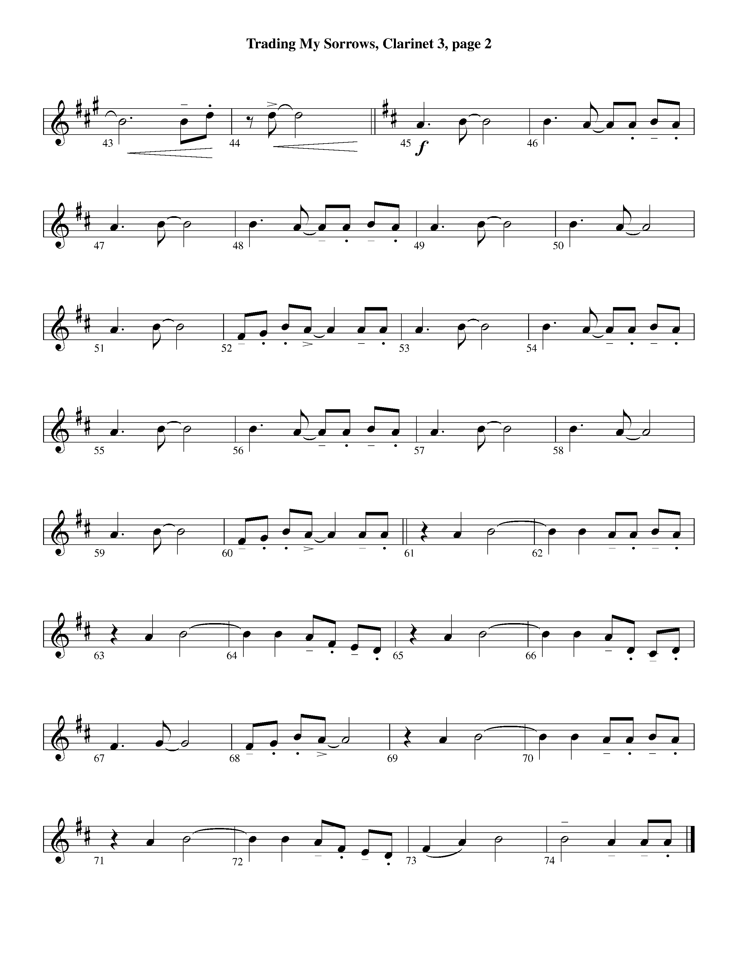 Trading My Sorrows (Instrumental) Clarinet 3 (Lifeway Worship / Arr. Michael Lawrence)