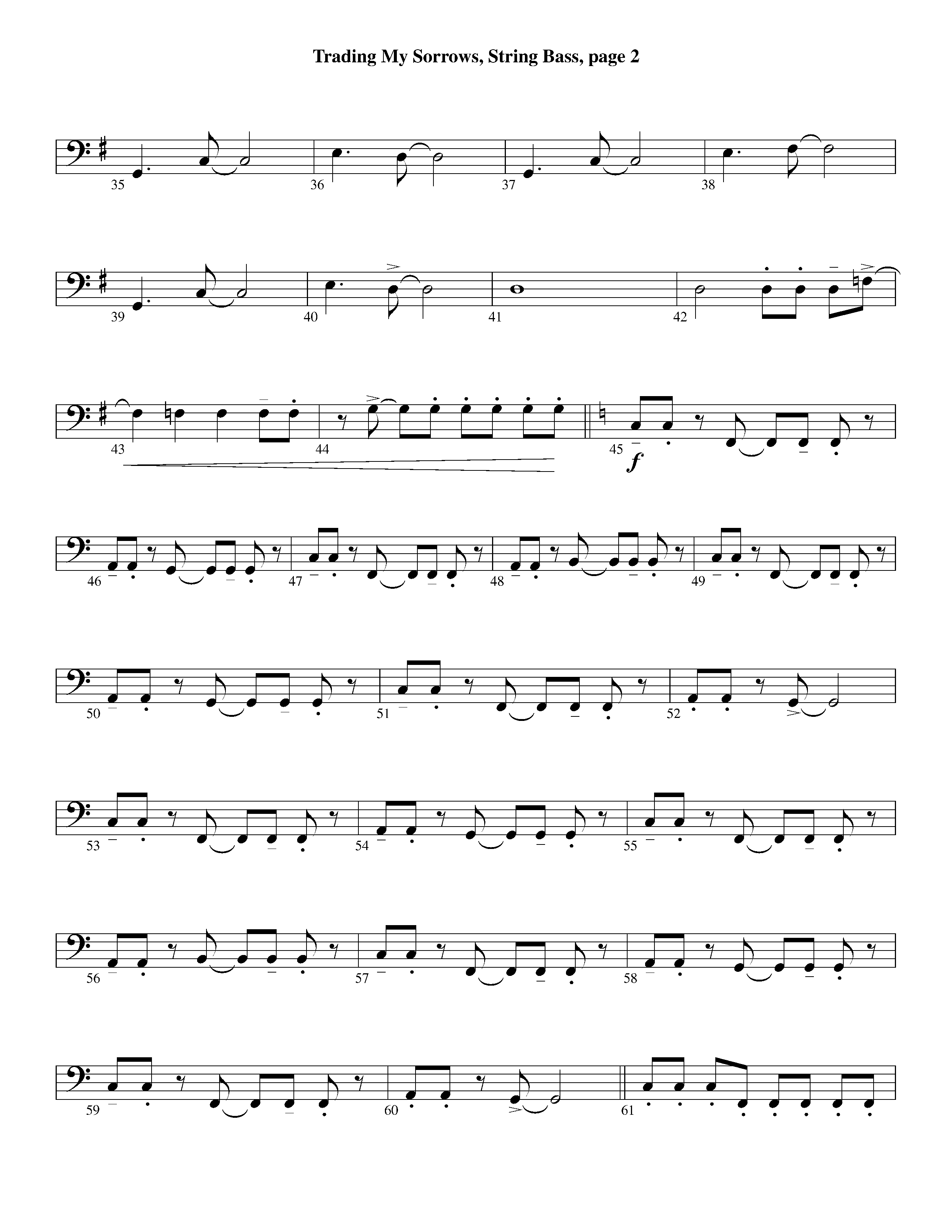 Trading My Sorrows (Instrumental) Double Bass (Lifeway Worship / Arr. Michael Lawrence)