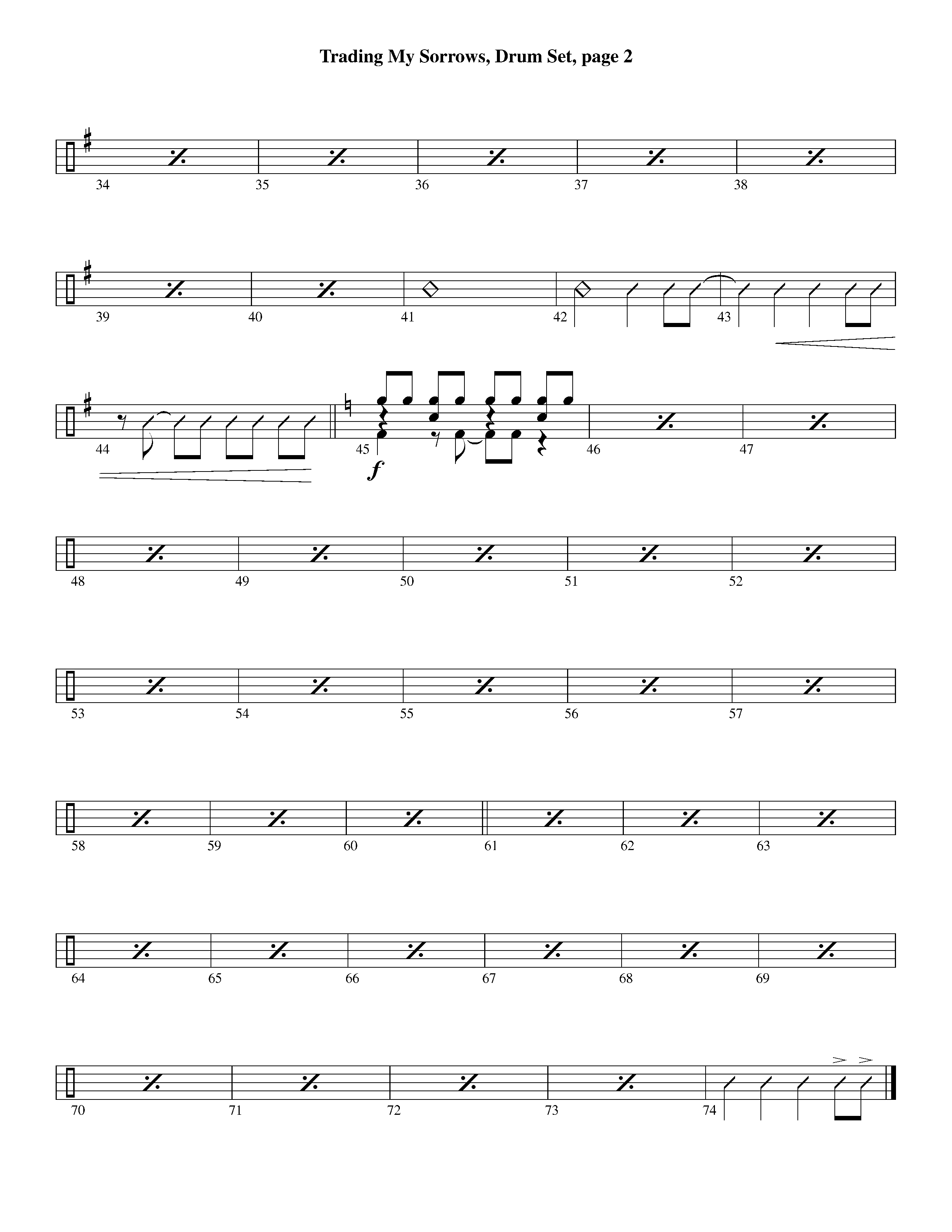 Trading My Sorrows (Instrumental) Drum Set (Lifeway Worship / Arr. Michael Lawrence)