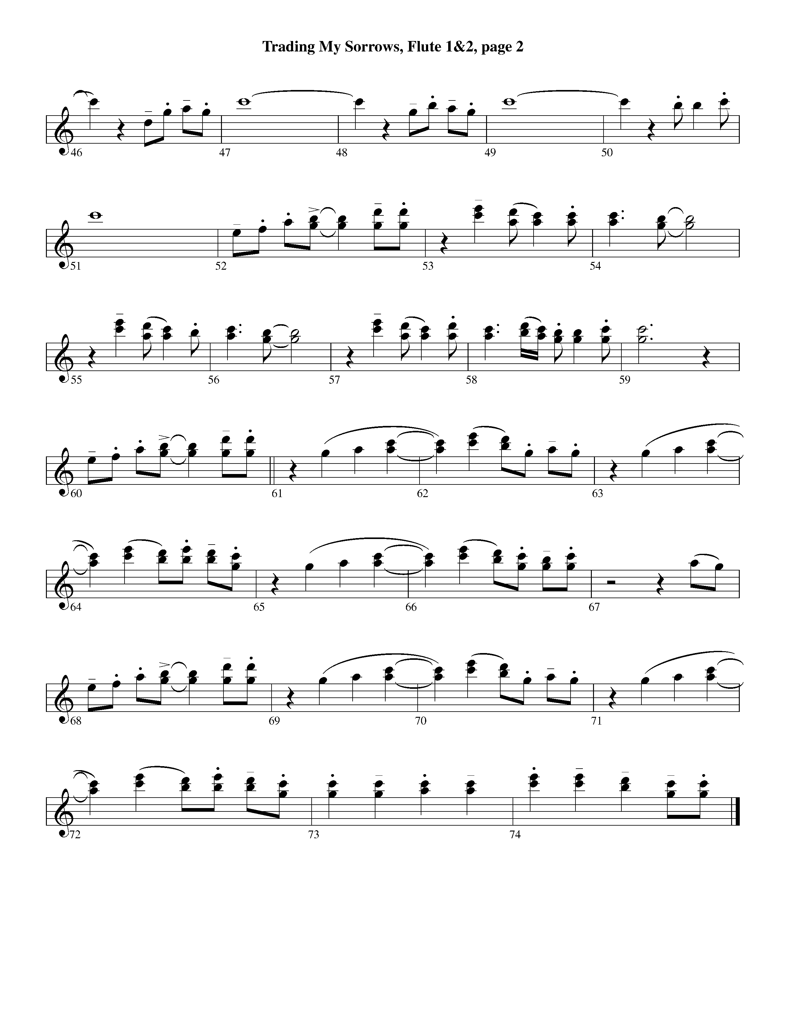 Trading My Sorrows (Instrumental) Flute 1/2 (Lifeway Worship / Arr. Michael Lawrence)