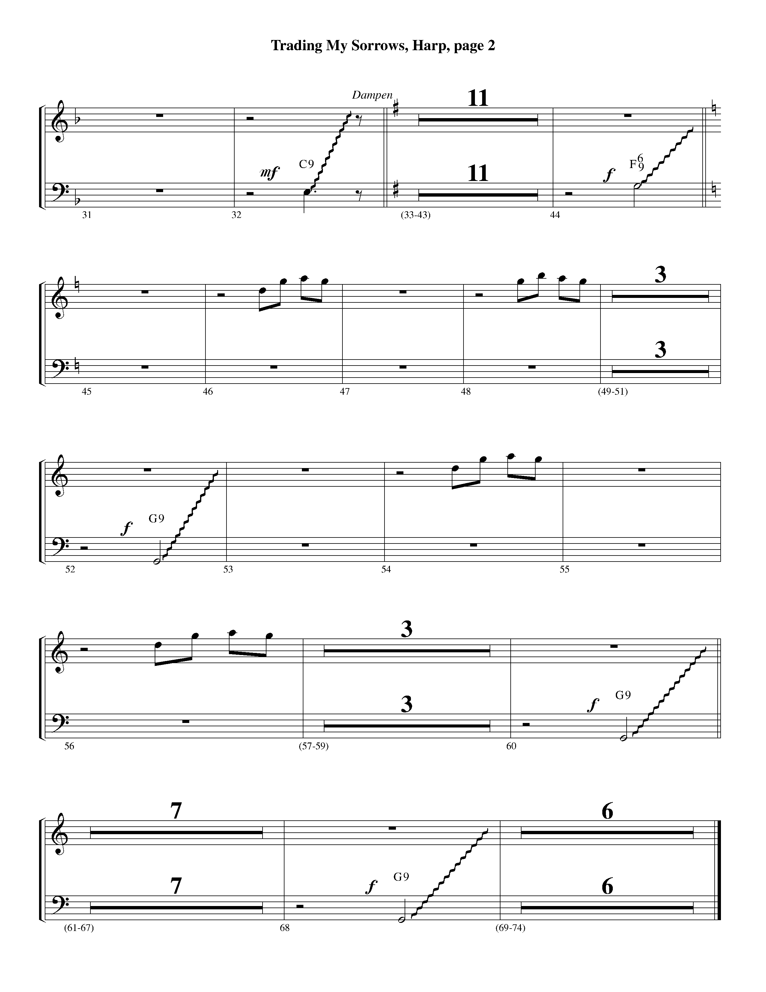 Trading My Sorrows (Instrumental) Harp (Lifeway Worship / Arr. Michael Lawrence)