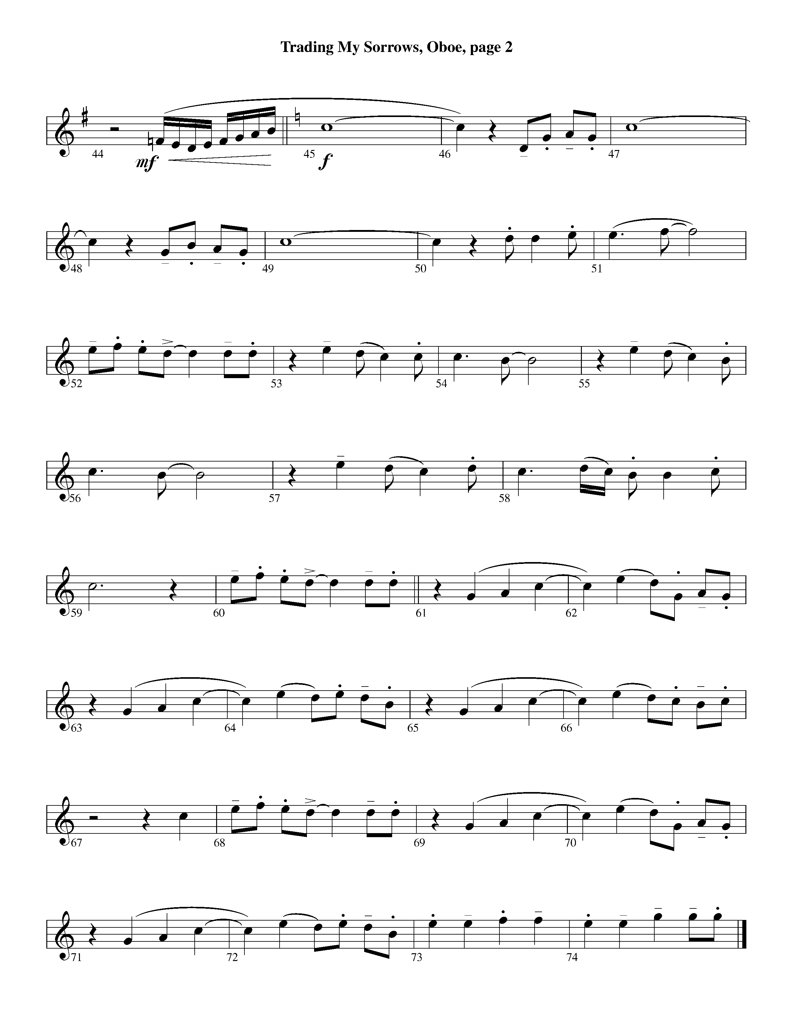 Trading My Sorrows (Instrumental) Oboe (Lifeway Worship / Arr. Michael Lawrence)