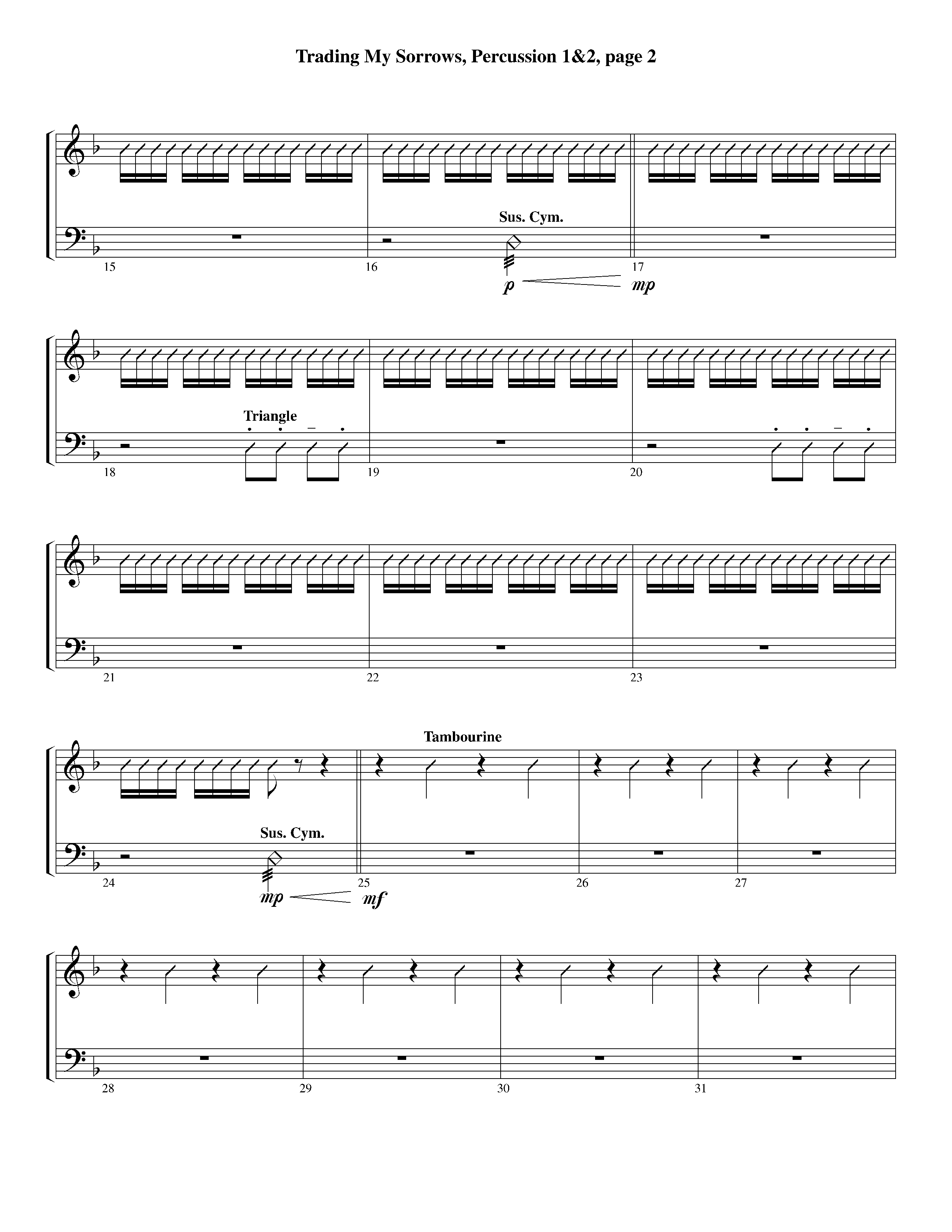 Trading My Sorrows (Instrumental) Percussion 1/2 (Lifeway Worship / Arr. Michael Lawrence)