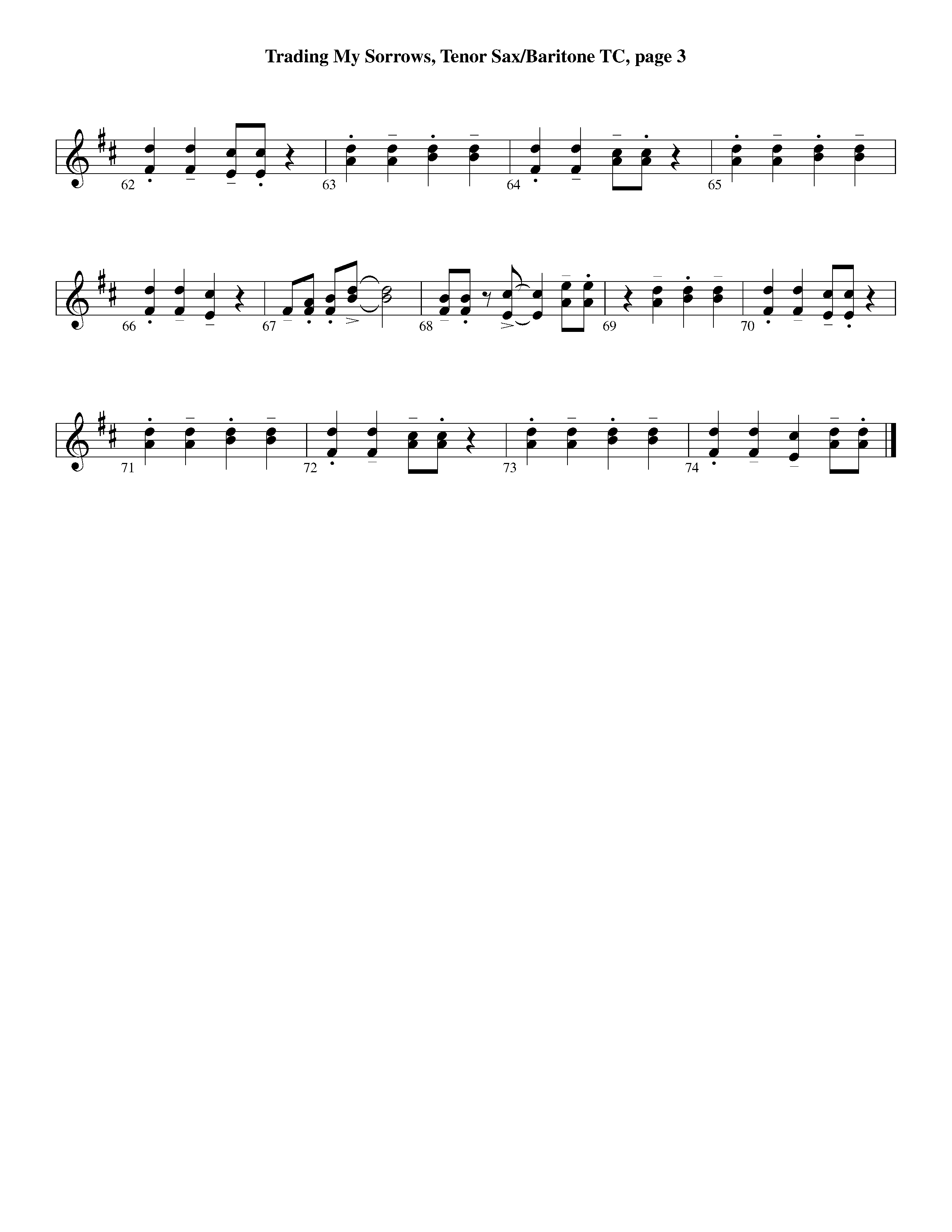 Trading My Sorrows (Instrumental) Tenor Sax/Baritone T.C. (Lifeway Worship / Arr. Michael Lawrence)