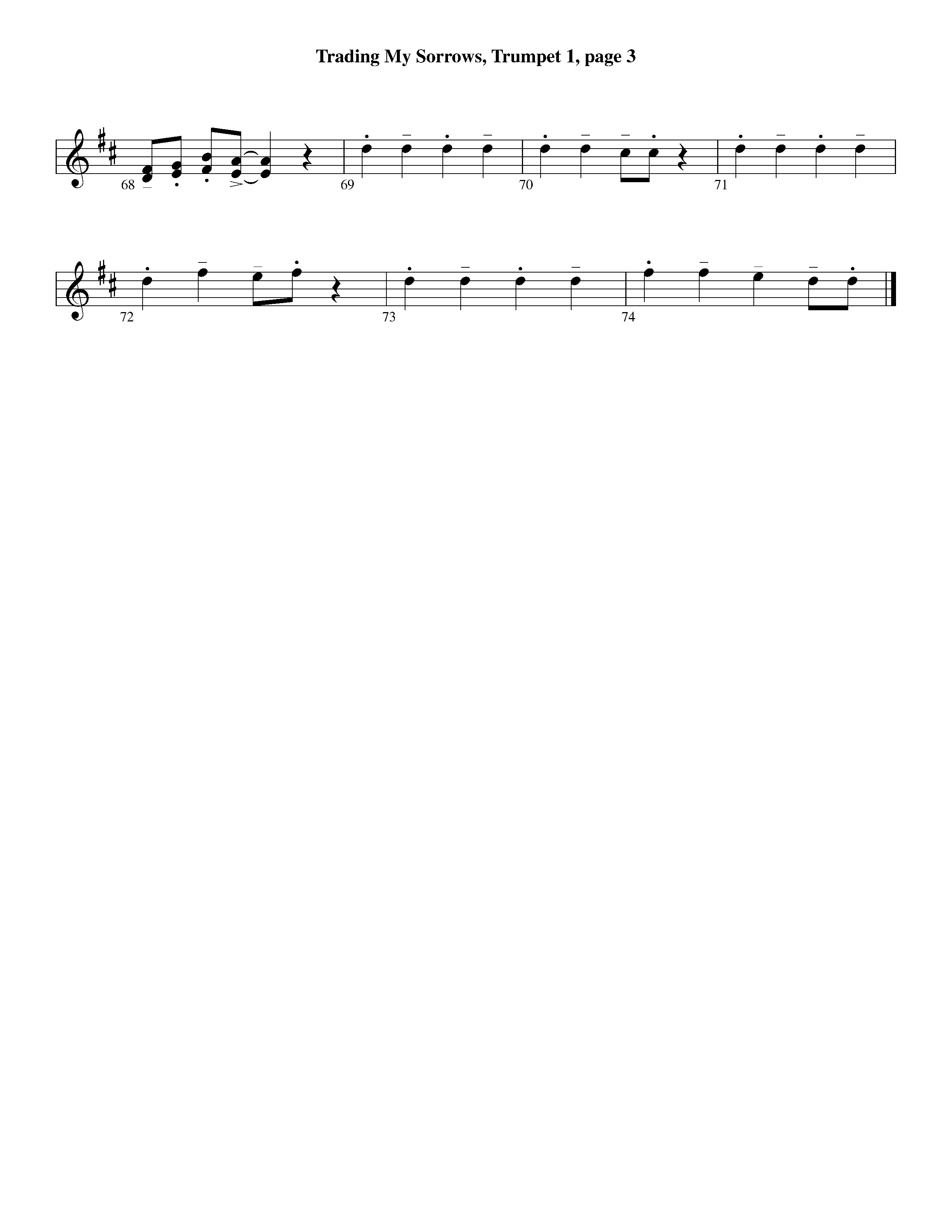 Trading My Sorrows (Instrumental) Trumpet 1 (Lifeway Worship / Arr. Michael Lawrence)