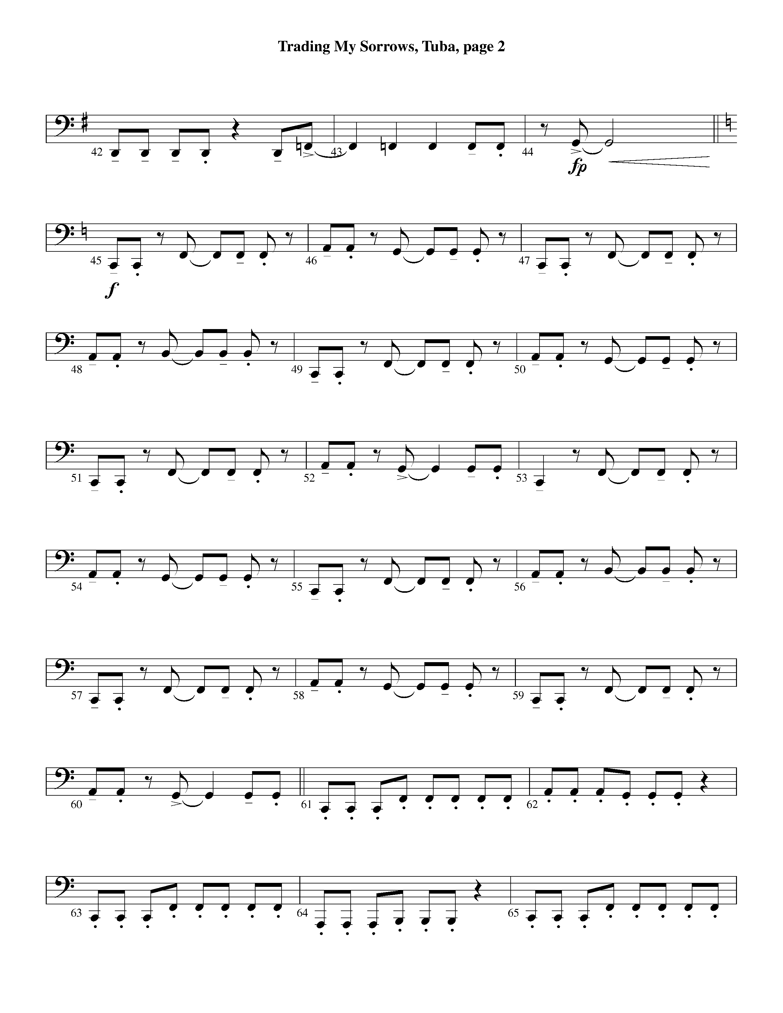 Trading My Sorrows (Instrumental) Tuba (Lifeway Worship / Arr. Michael Lawrence)