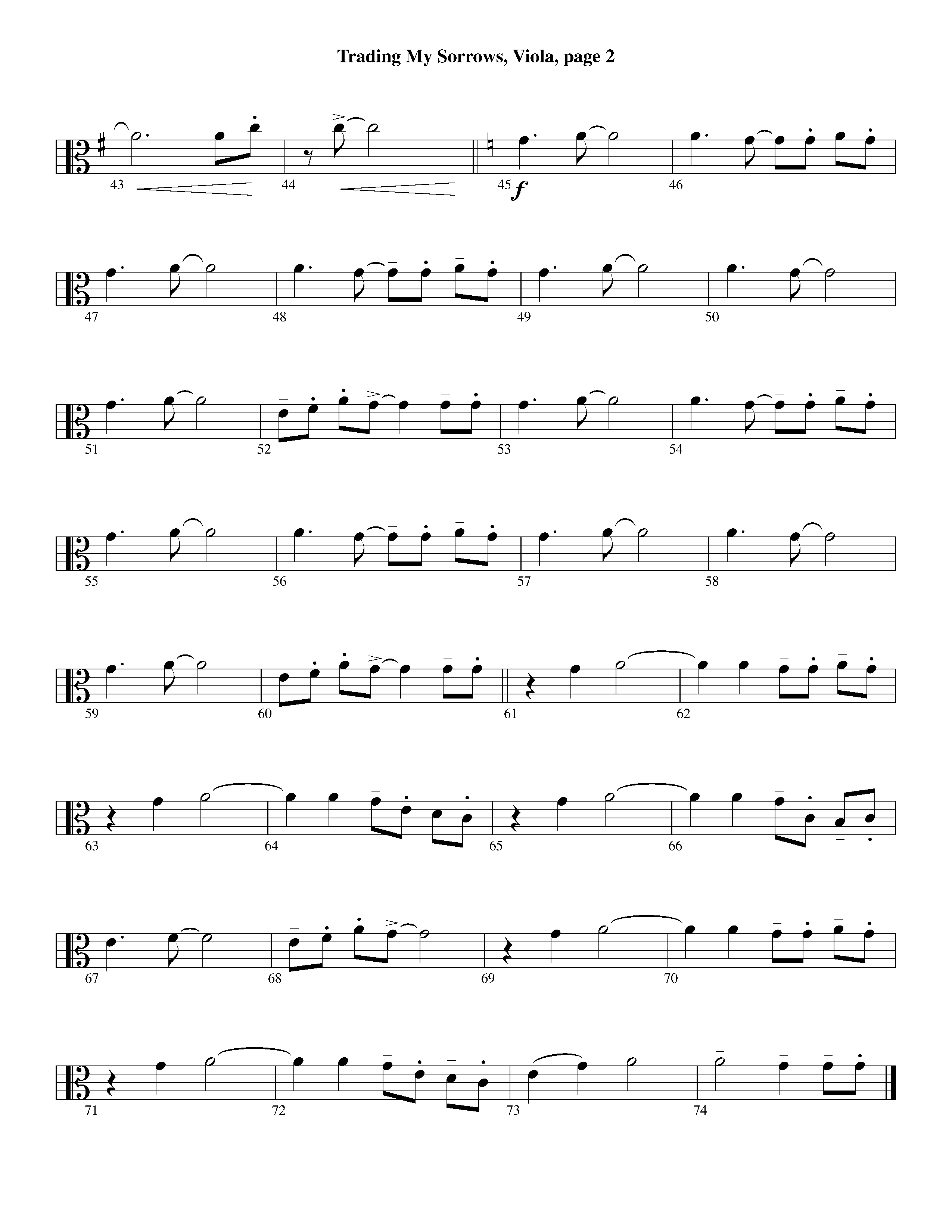 Trading My Sorrows (Instrumental) Viola (Lifeway Worship / Arr. Michael Lawrence)