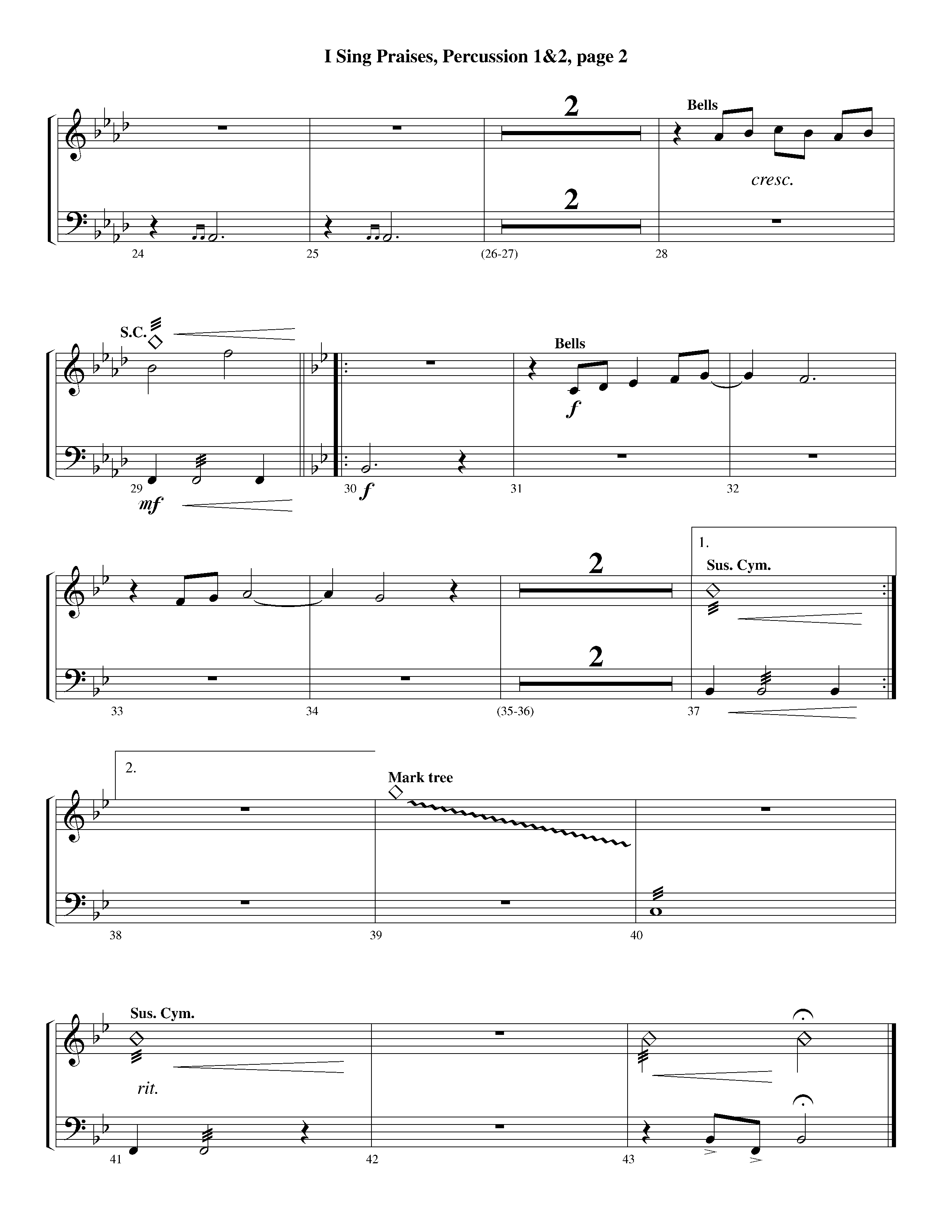 I Sing Praises (with I Stand Amazed In The Presence) (Instrumental) Percussion 1/2 (Lifeway Worship / Arr. Keith Christopher)
