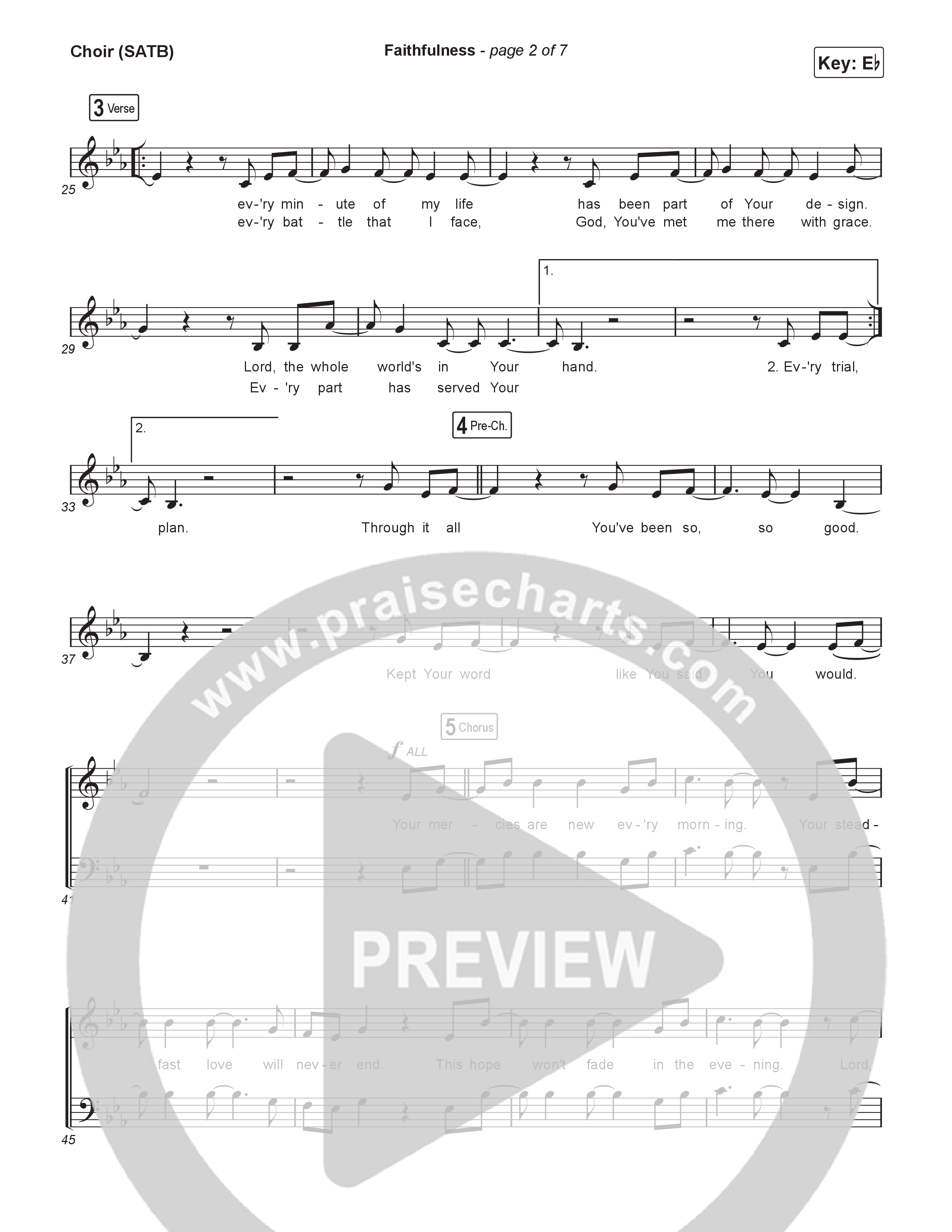 Faithfulness Choir Sheet (SATB) (Lakewood Music)