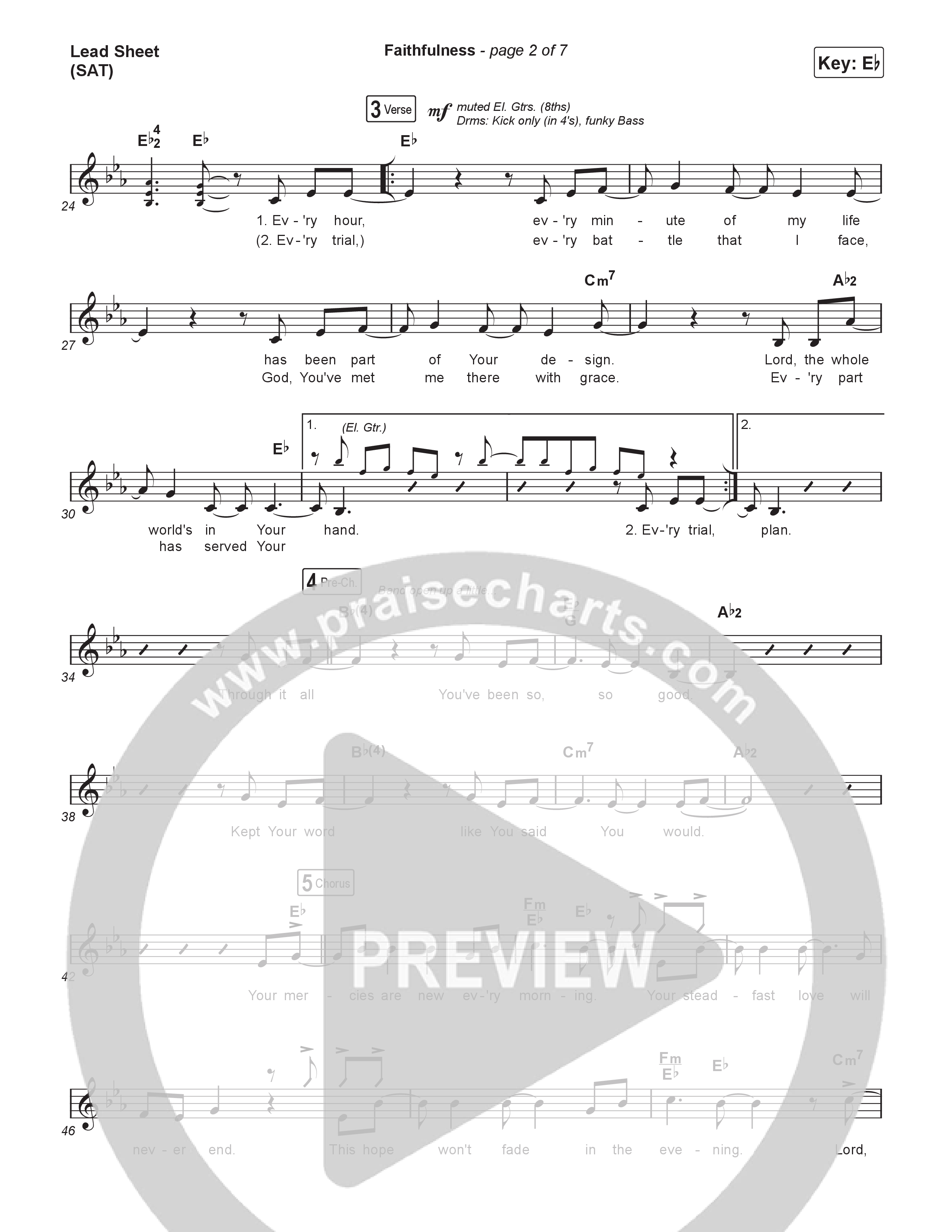 Faithfulness Lead Sheet (SAT) (Lakewood Music)