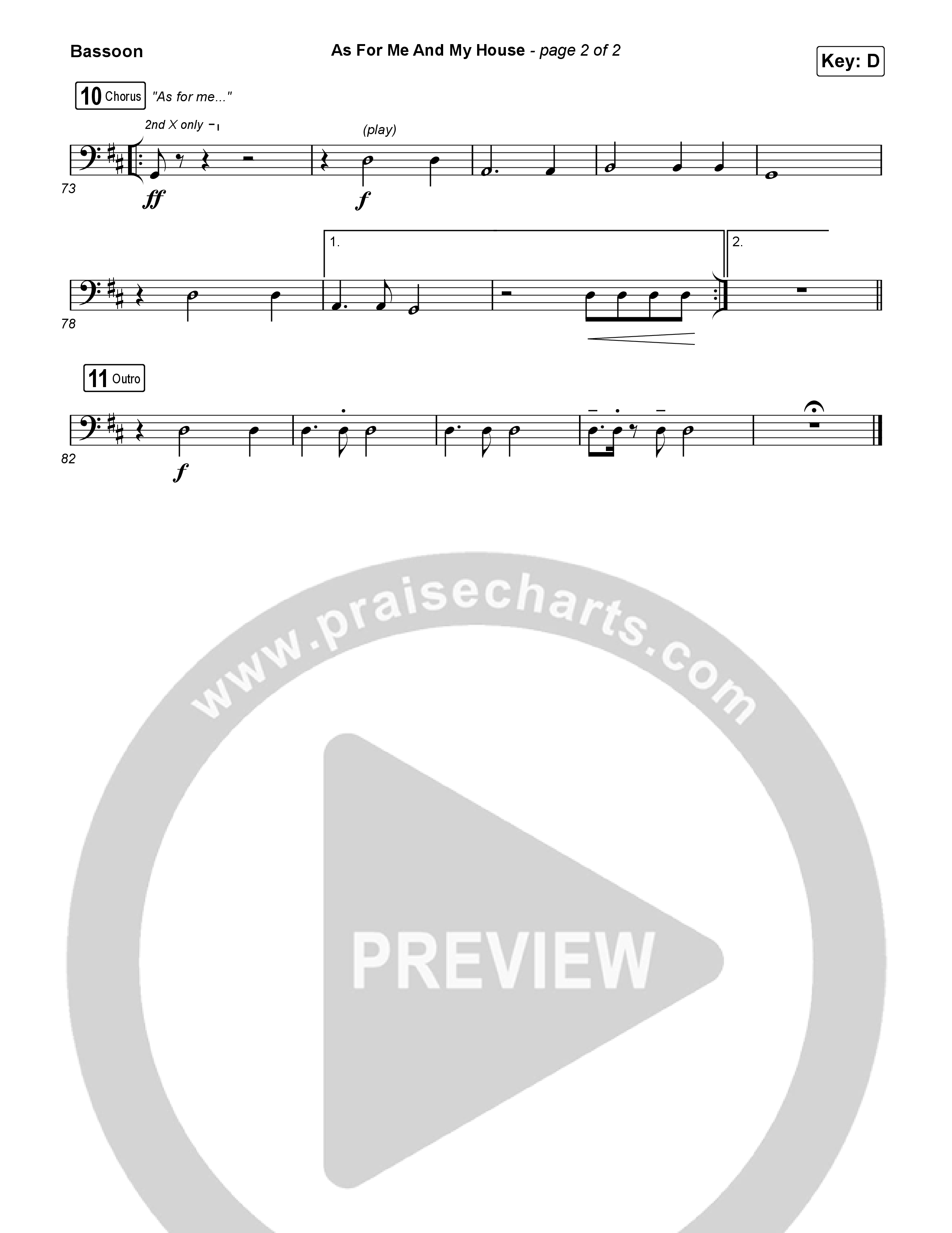 As For Me And My House Bassoon (Keith & Kristyn Getty / Cochren & Co)