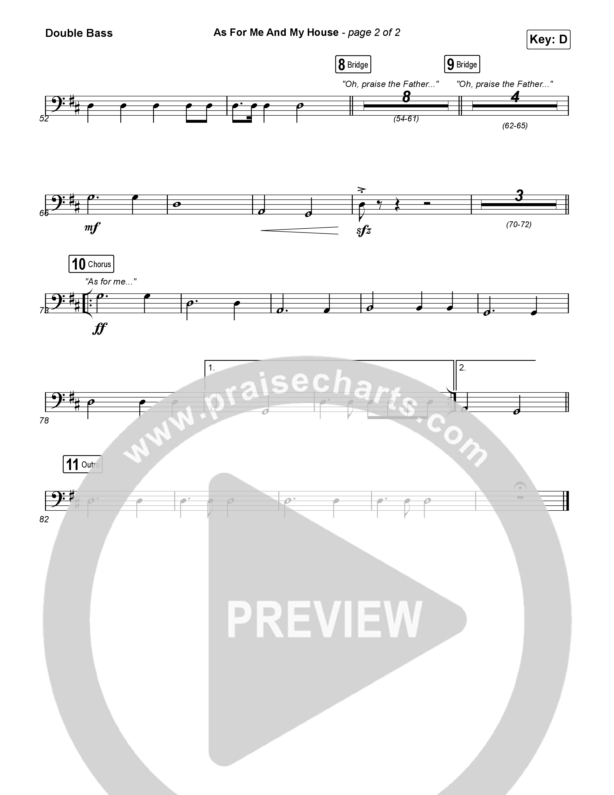 As For Me And My House String Bass (Keith & Kristyn Getty / Cochren & Co)