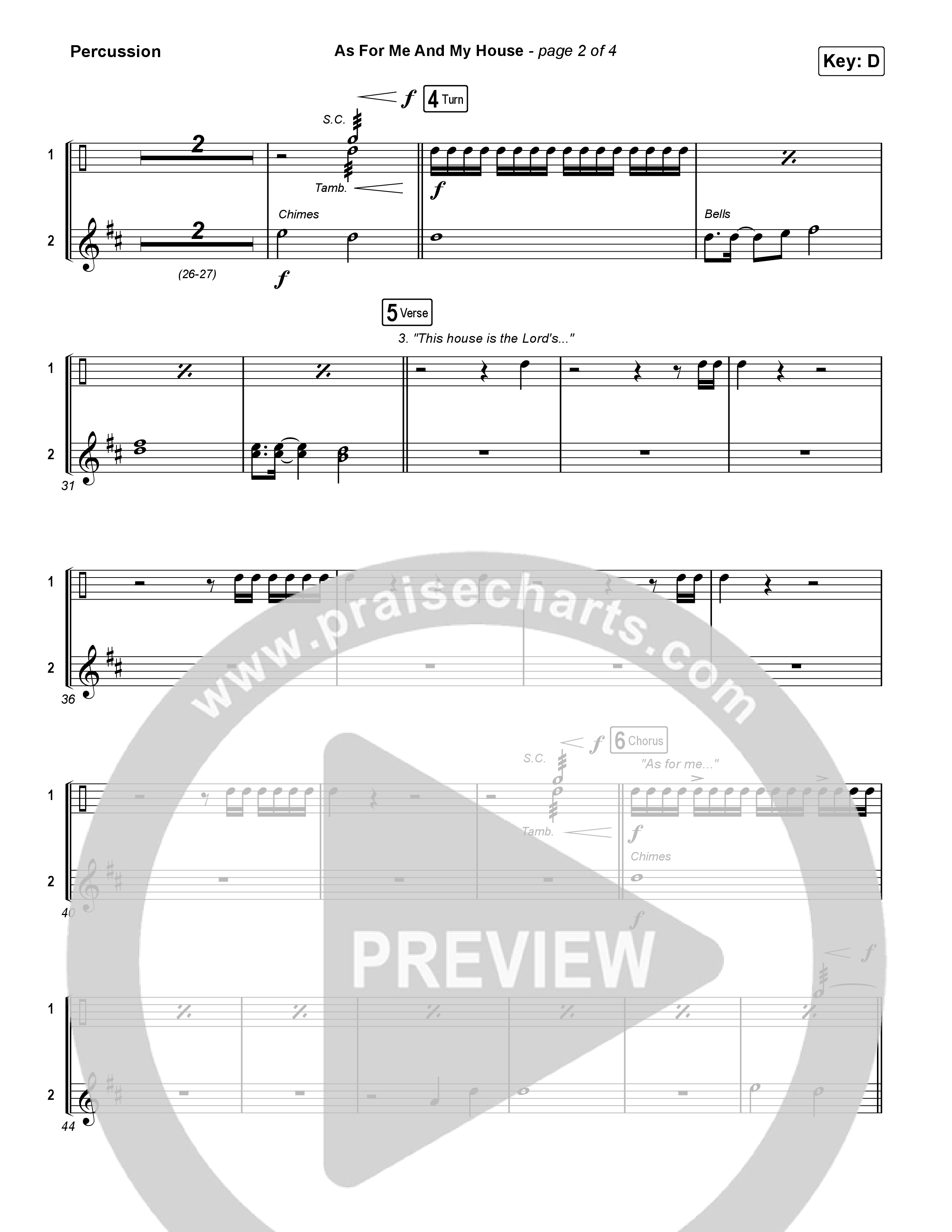 As For Me And My House Percussion (Keith & Kristyn Getty / Cochren & Co)