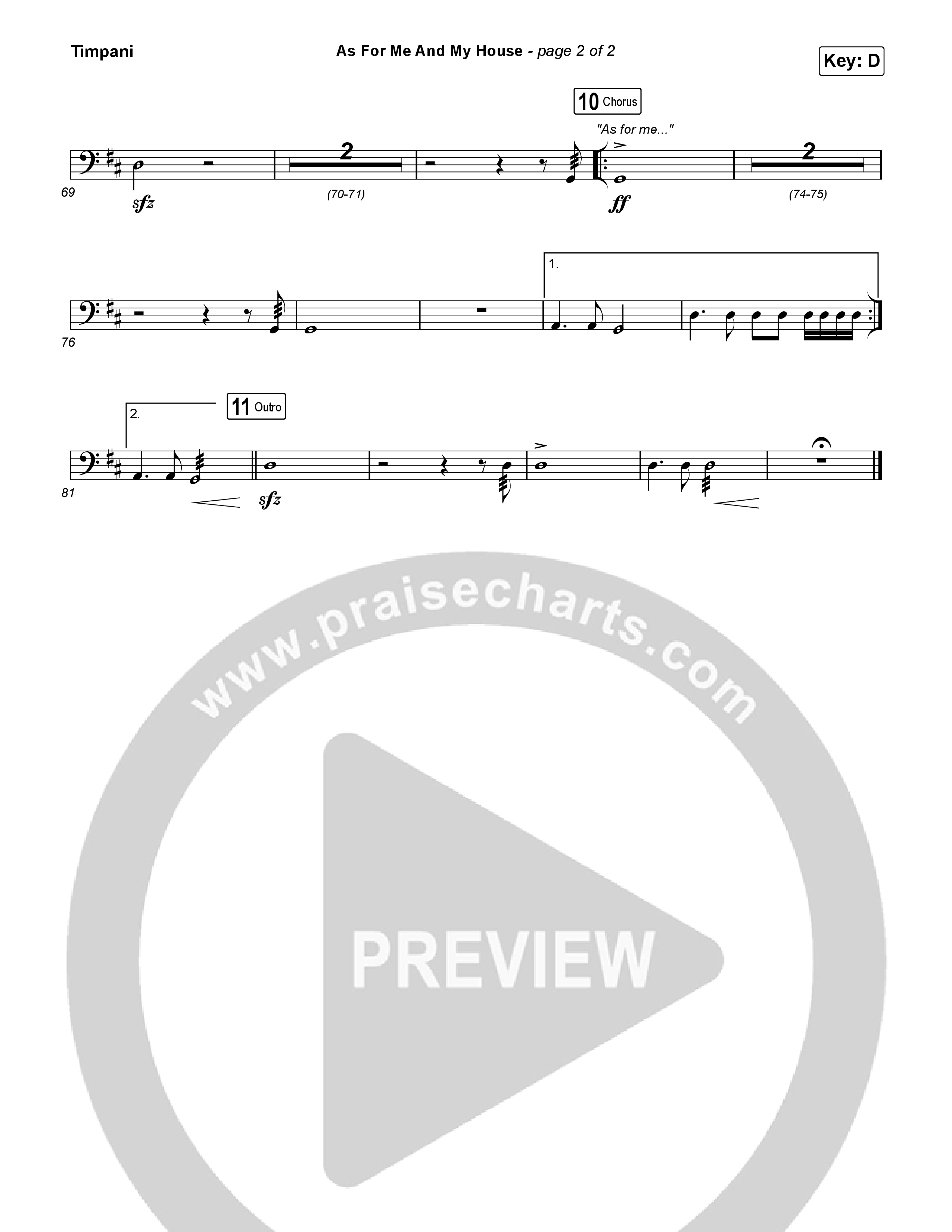 As For Me And My House Timpani (Keith & Kristyn Getty / Cochren & Co)