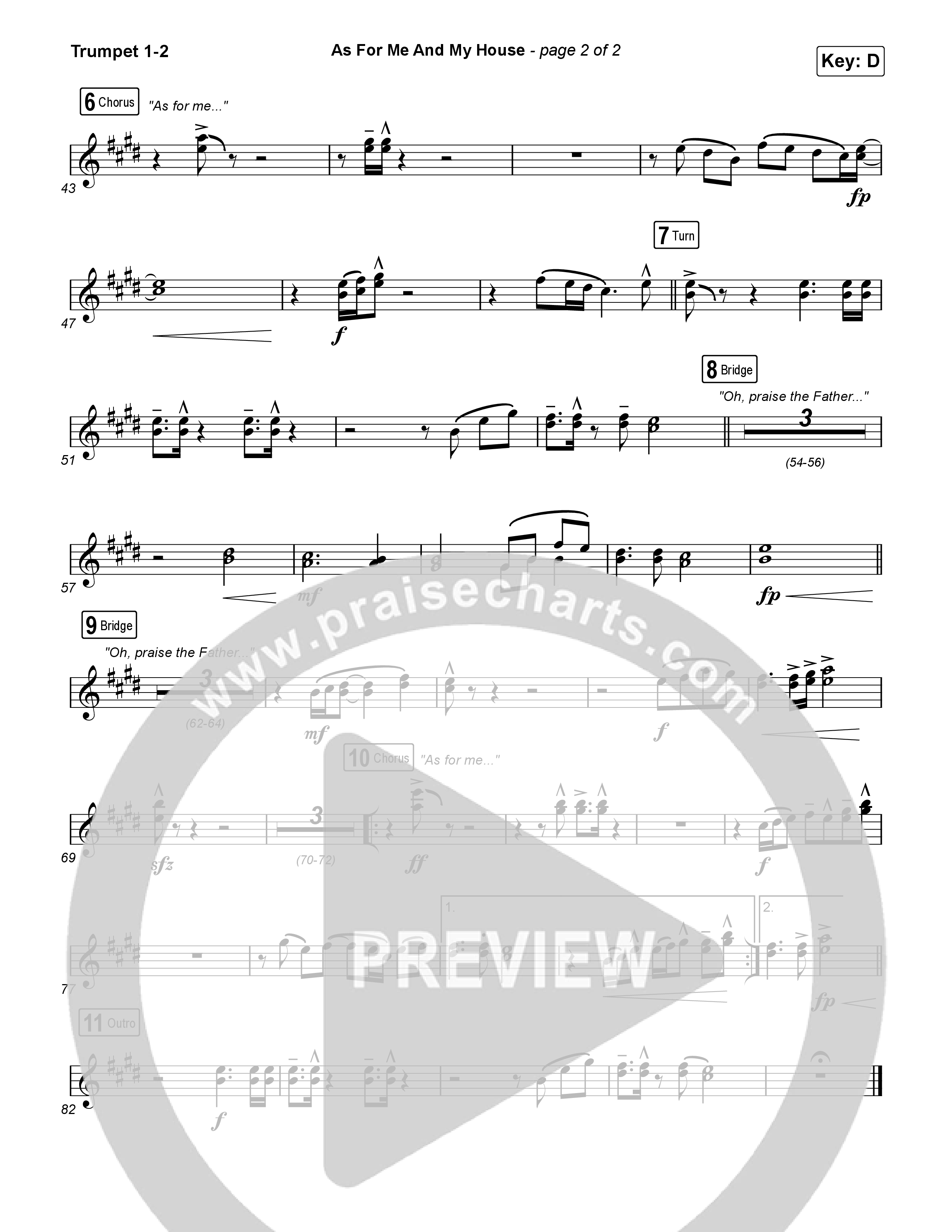 As For Me And My House Trumpet 1,2 (Keith & Kristyn Getty / Cochren & Co)