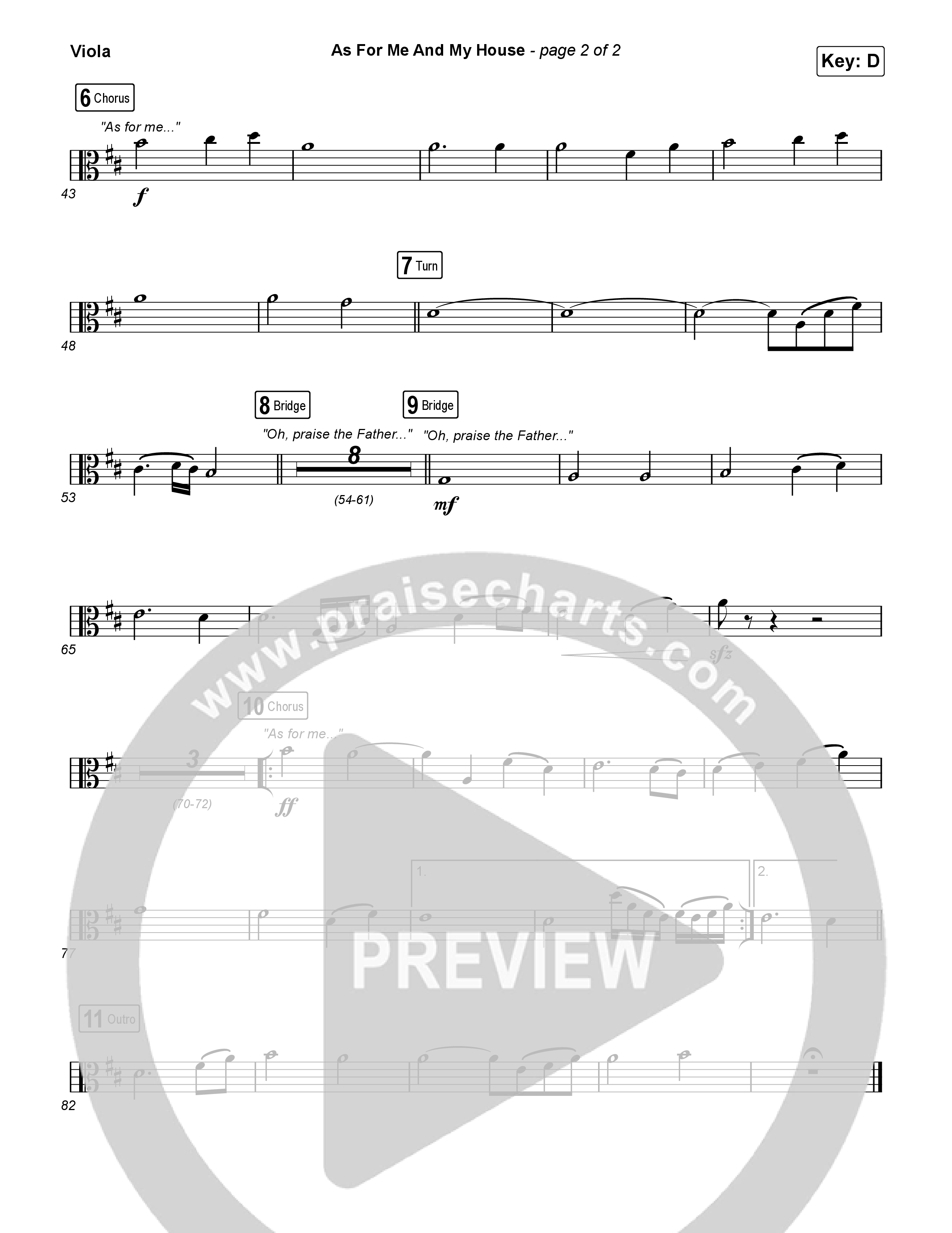 As For Me And My House Viola (Keith & Kristyn Getty / Cochren & Co)